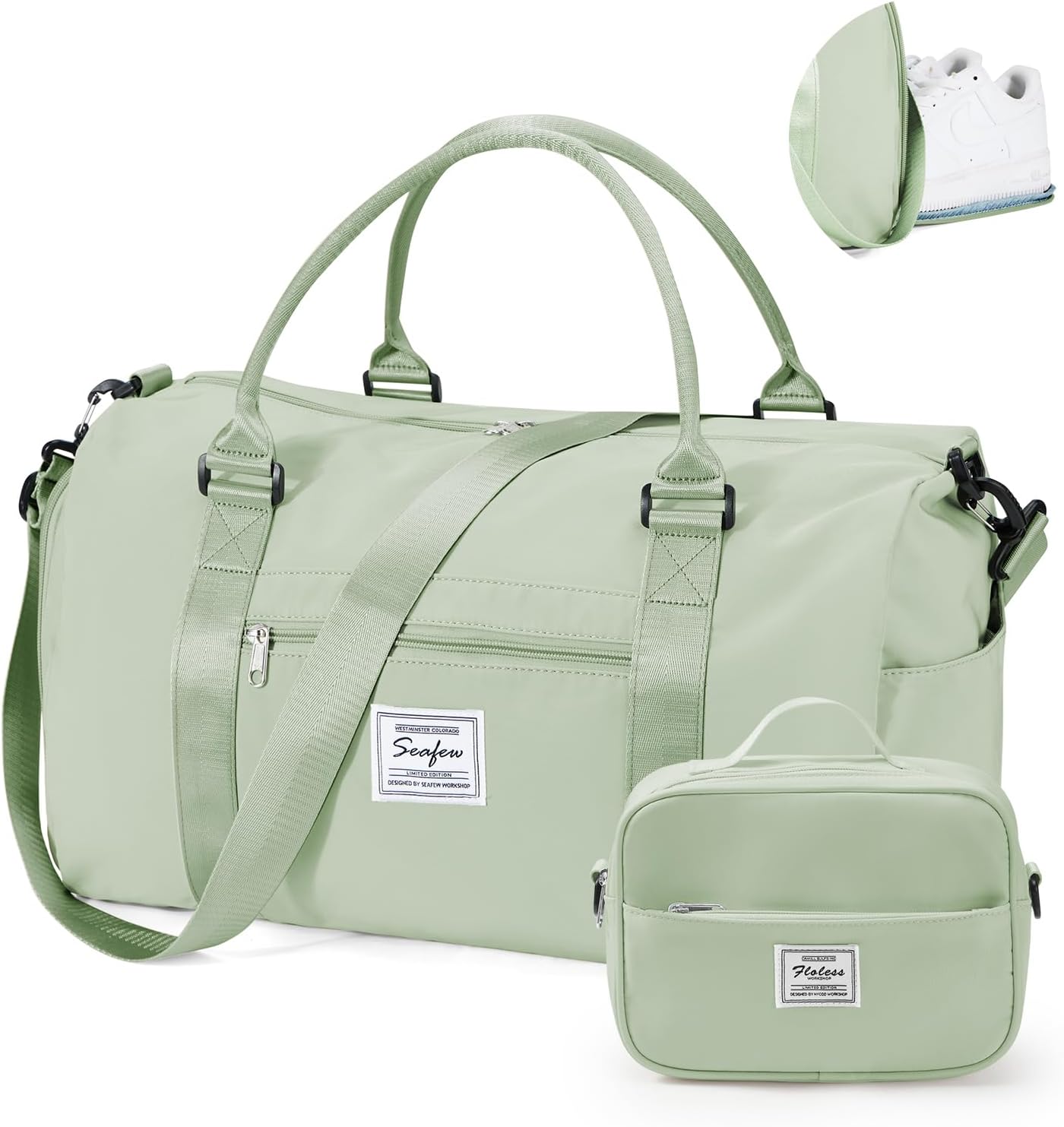 Gym Bag for Women with Shoes Compartment,Small Duffel Bag Sport bag with Toiletry Bag Overnight