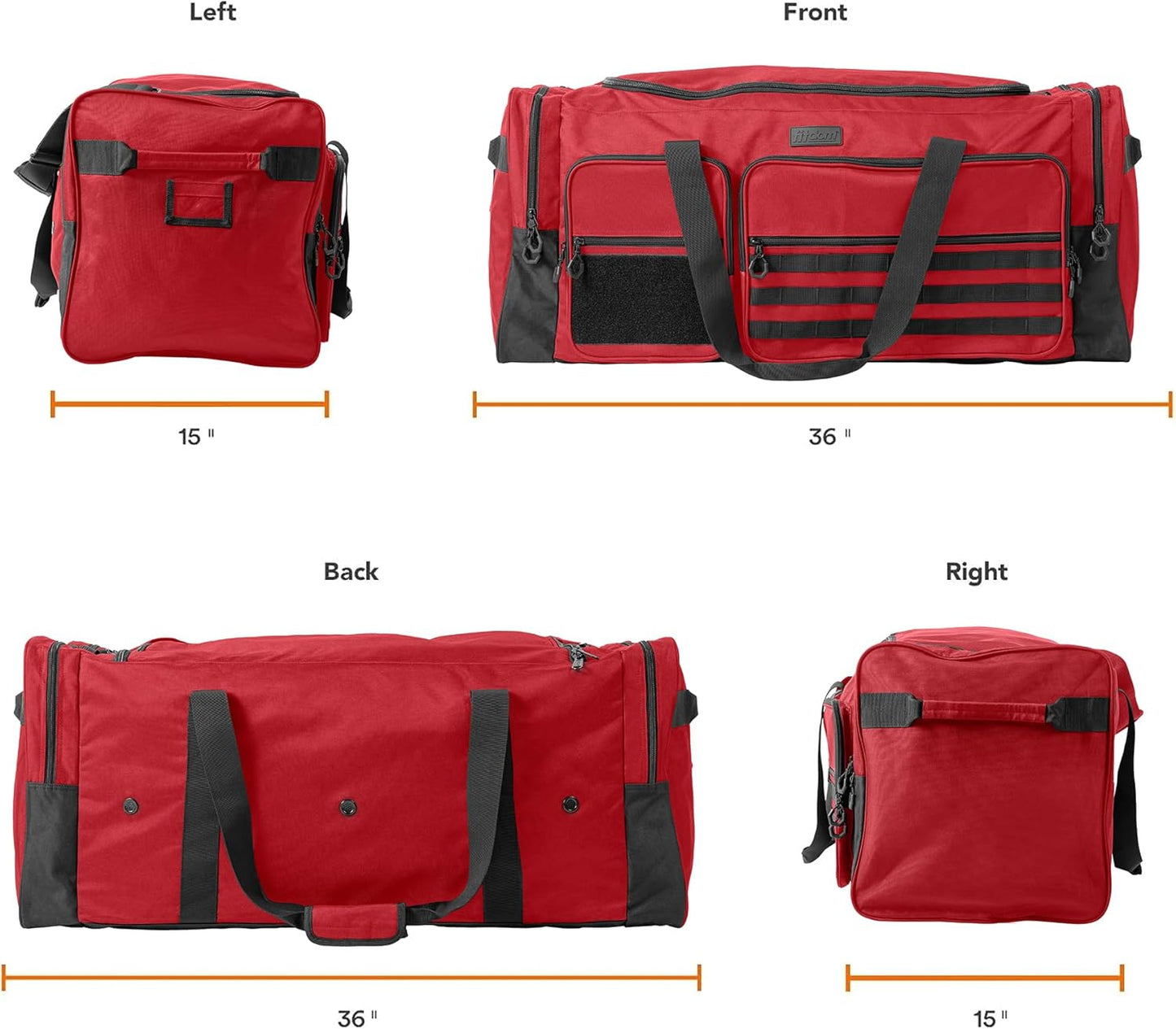 Fitdom 130L 36" Heavy Duty Extra Large Sports Gym Equipment Travel Duffle Bag W/Adjustable Shoulder