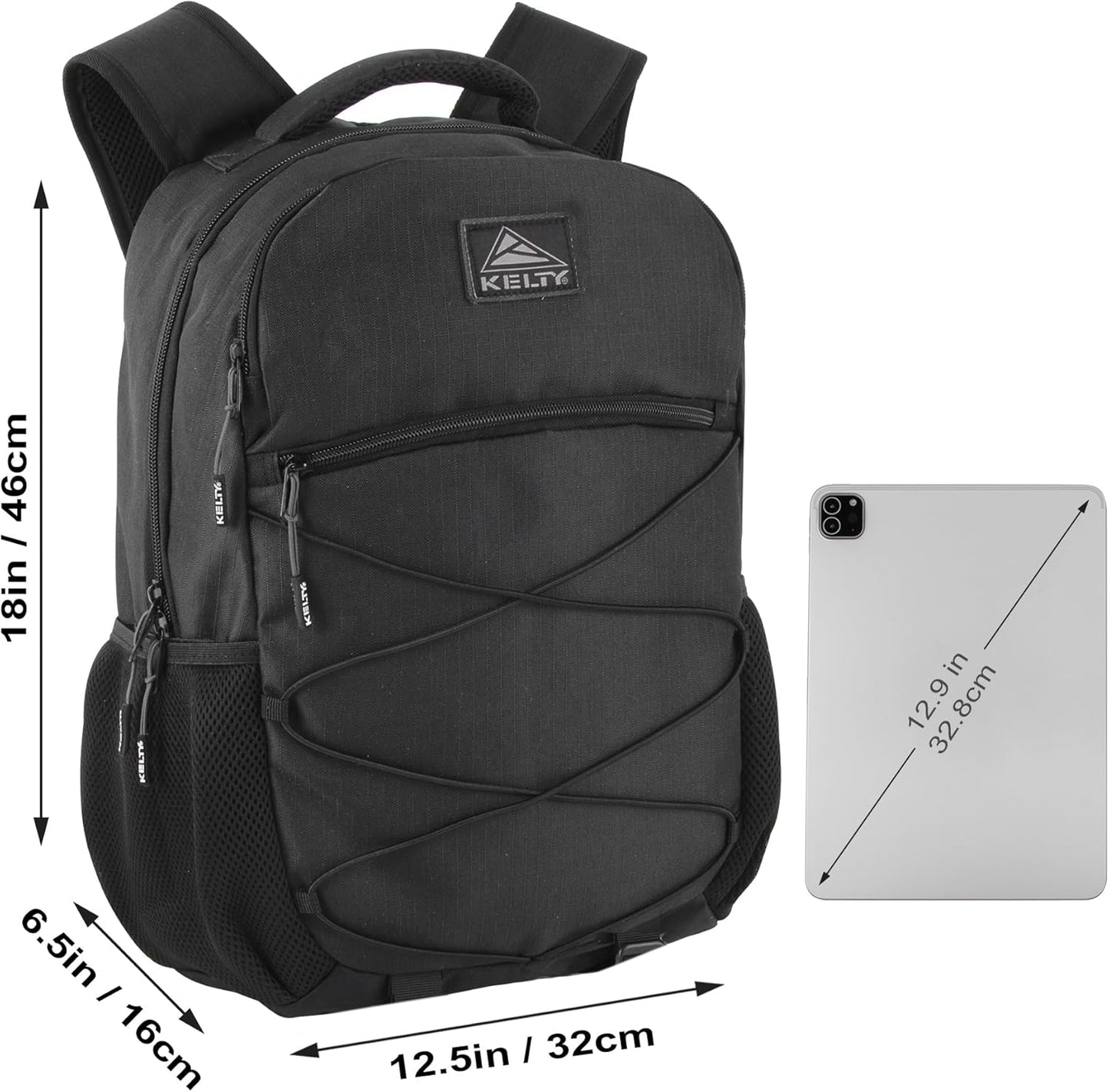 Kelty Laptop Backpack Bag 25 L Hiking Backpack for Men, Women, Work | 18 inch Travel Backpack Carry On Approved (Black)