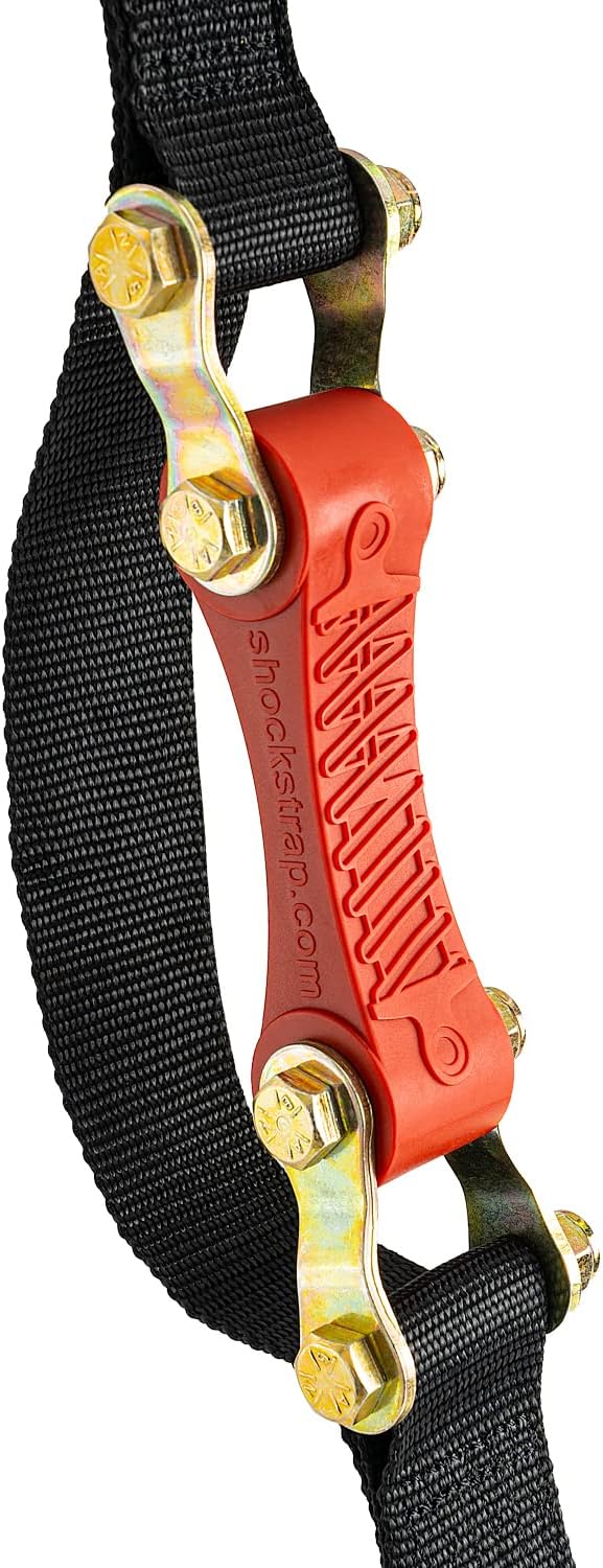 Ratchet Strap, 7’ x 1.5" Shock Absorbing Heavy Duty Tie Downs for Cargo, 1,000 LB WLL / 3,000 LB