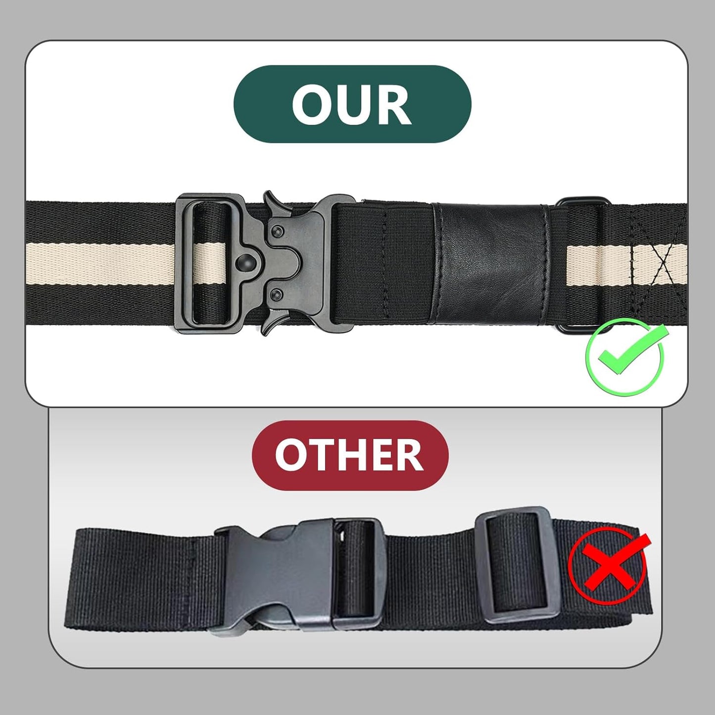 Travel Belt for Luggage, Adjustable Luggage Straps, Add a Bag Luggage Strap for Carry On Bag, Personalized Travel Accessories for Women & Men (Black & White)