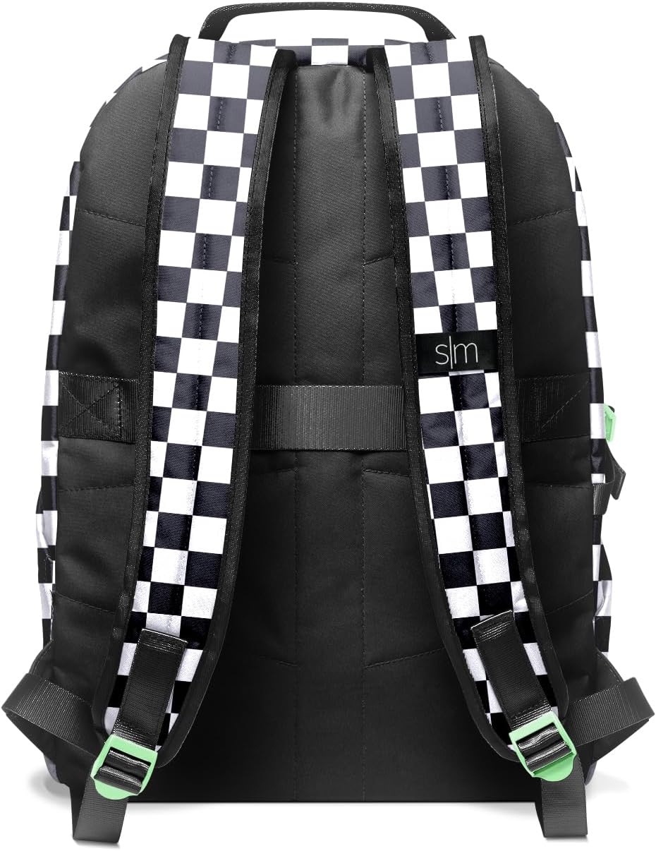 Simple Modern Ellis Backpack for School | Elementary Middle and High School Bookbag for Kids and Teens | Girls and Boys | Black and White Checkmate
