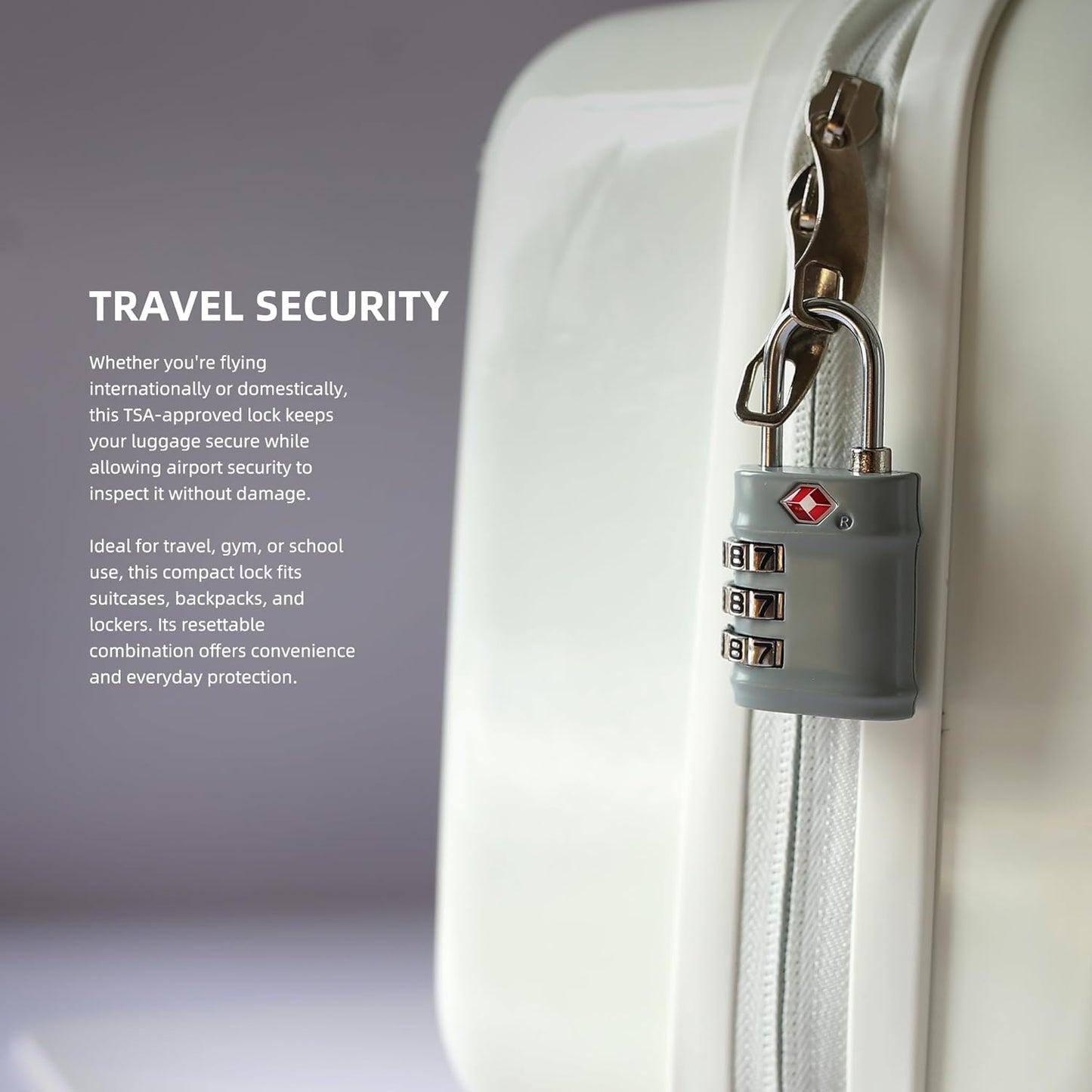 Luggage Locks TSA Approved 2 Pack, Combo Lock for Gym Locker, Small Combination Padlock, Padlock with Code for Travel Essentials, Suitcase, Zipper, Locker, Cabinet, Gun Case, Tool Box