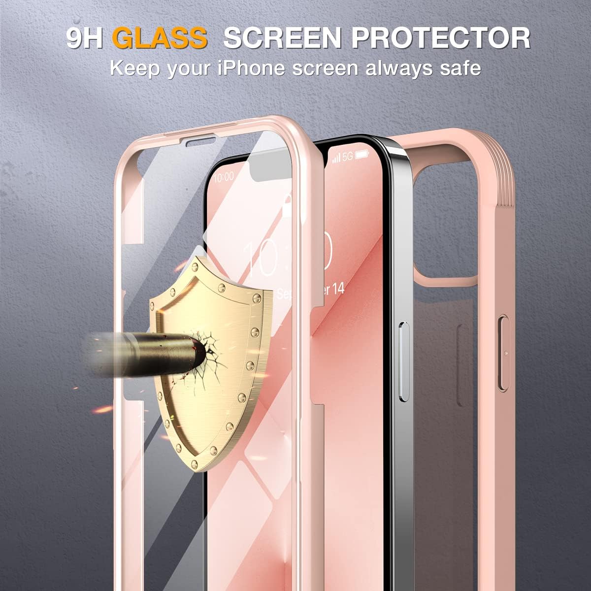 Miracase Glass Case for iPhone 13 Pro Max 6.7 inch, Upgrade Full-Body Clear Bumper Case with