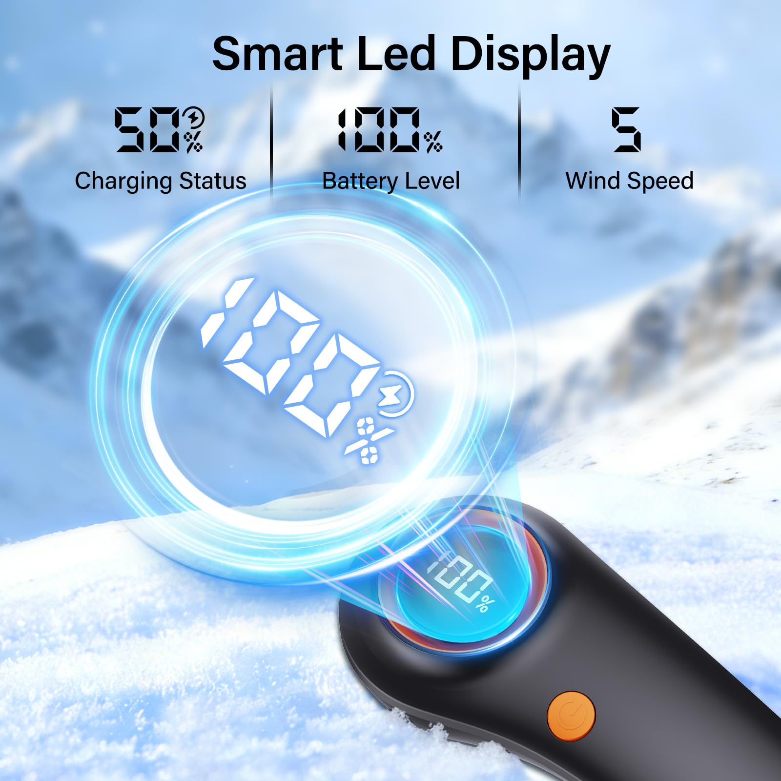 Taiofan Portable Neck Fan, Neck Fans That Blow Cold Air, 5000mAh 5 Speeds Bladeless Wearable