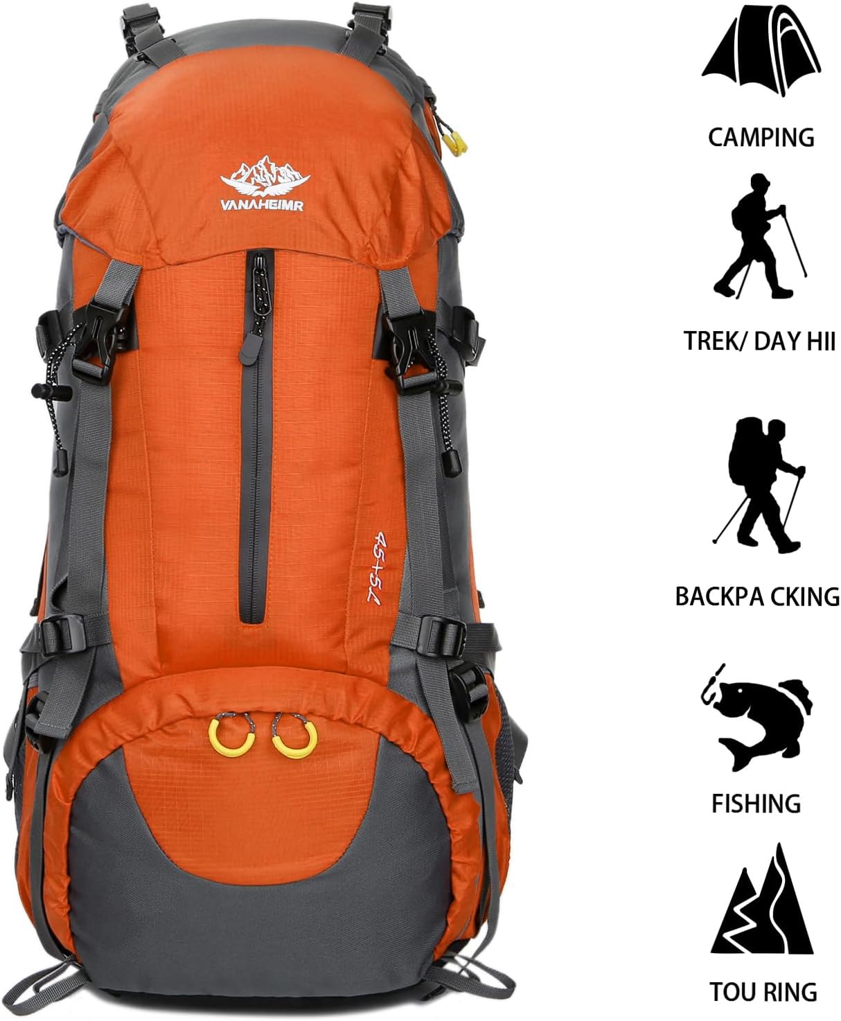 Esup 50L Hiking Backpack Men Camping Backpack with rain cover 45l+5l Lightweight Backpacking