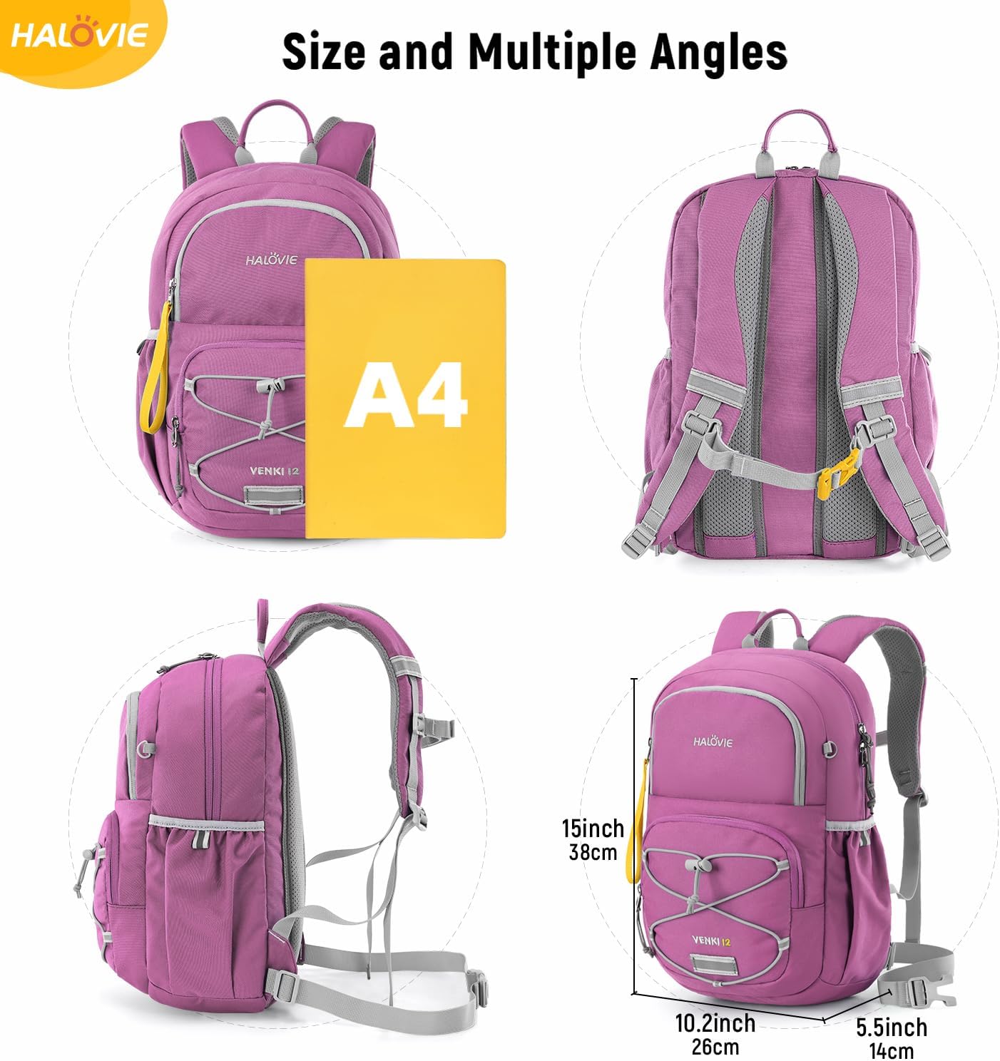 HALOVIE Kids Travel Backpack Lightweight Small Kids Daypack Preschool Kindergarten Children SchoolBag for Boys Girls