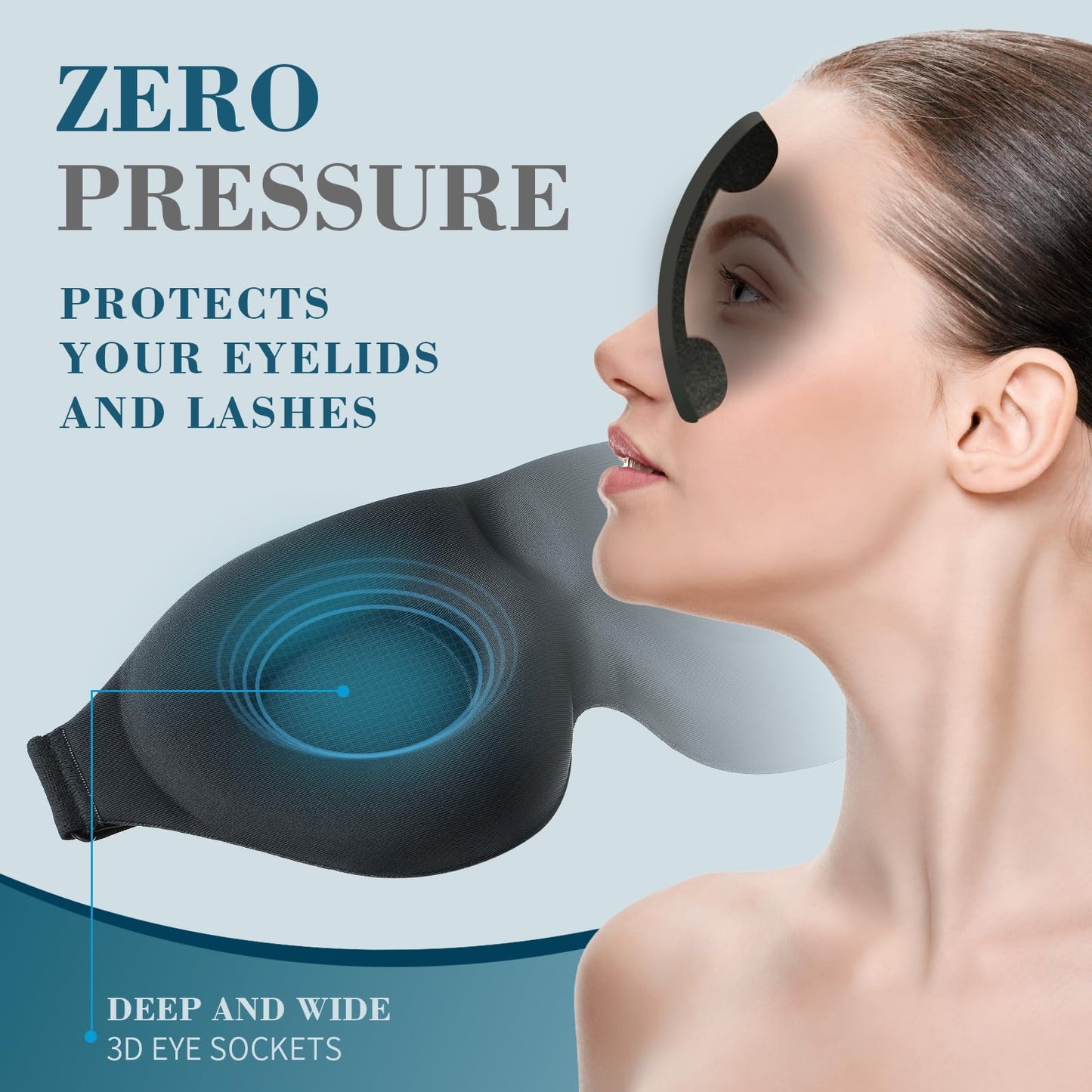 ZGGCD Sleep Mask for Side Sleeper, Light Blocking Eye Mask for Women Men