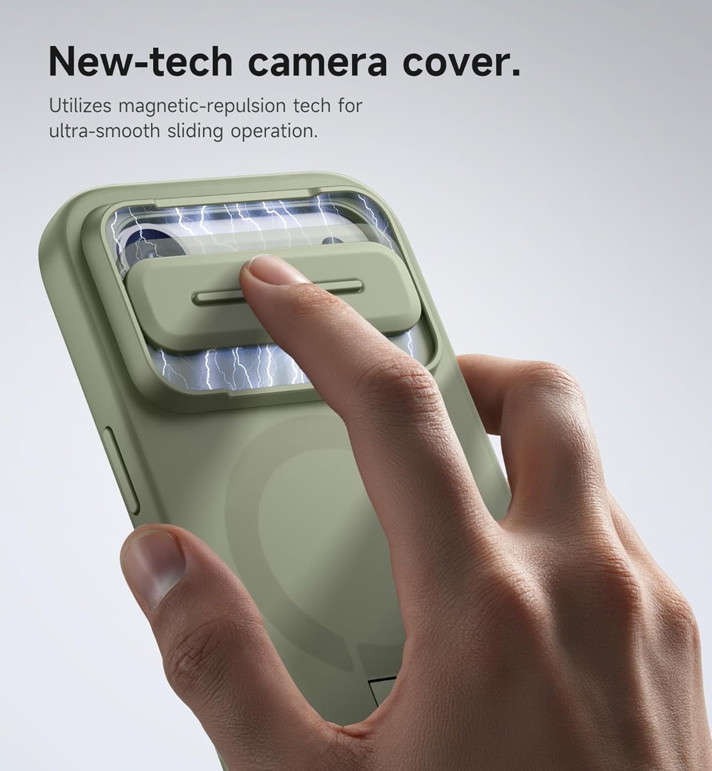 SURITCH for iPhone Air Case with Camera Control Cover, Camera Slide Cover and Adjustable Kickstand, Compatible with MagSafe, Shockproof Bumper Protective Cases for iPhone 17 Air 6.5 Inch, Green