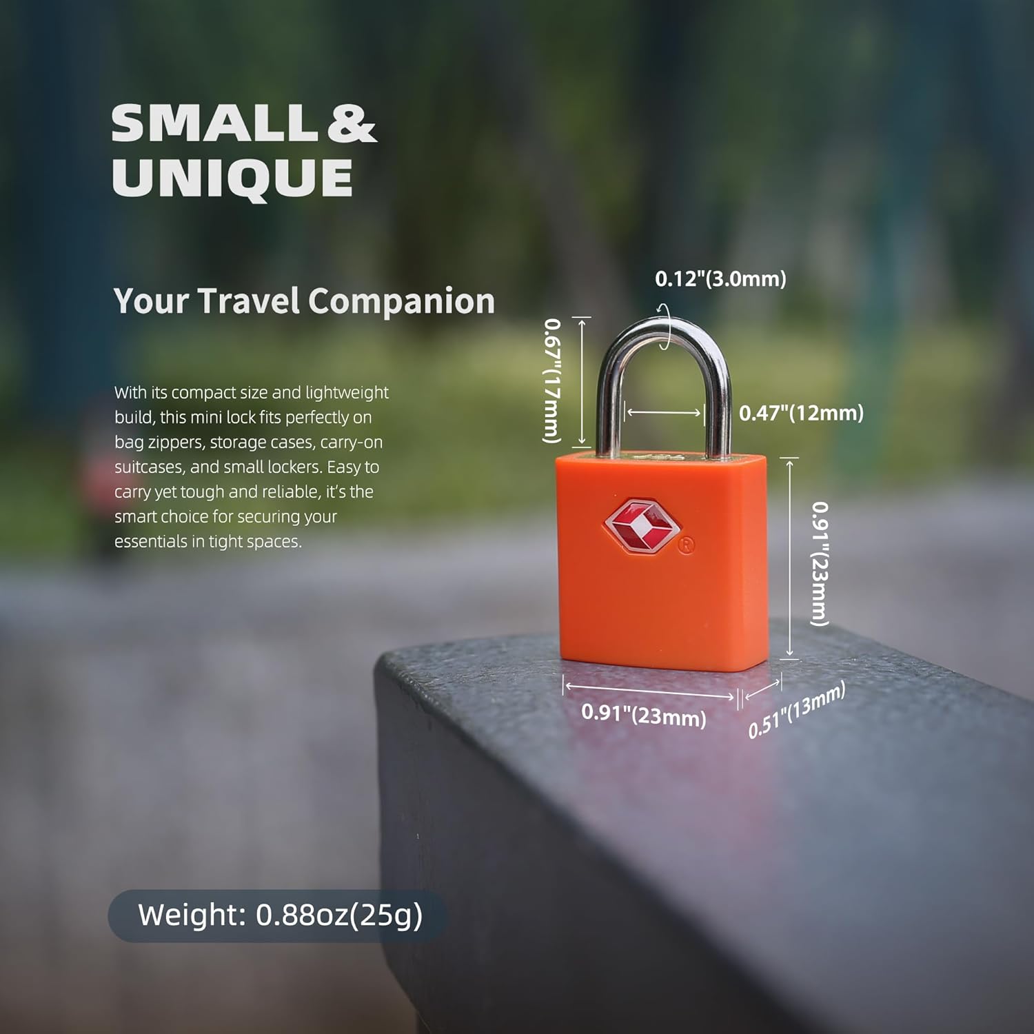 Luggage Locks TSA Approved Travel Essentials, Small Padlock with Key, TSA Locks for Luggage