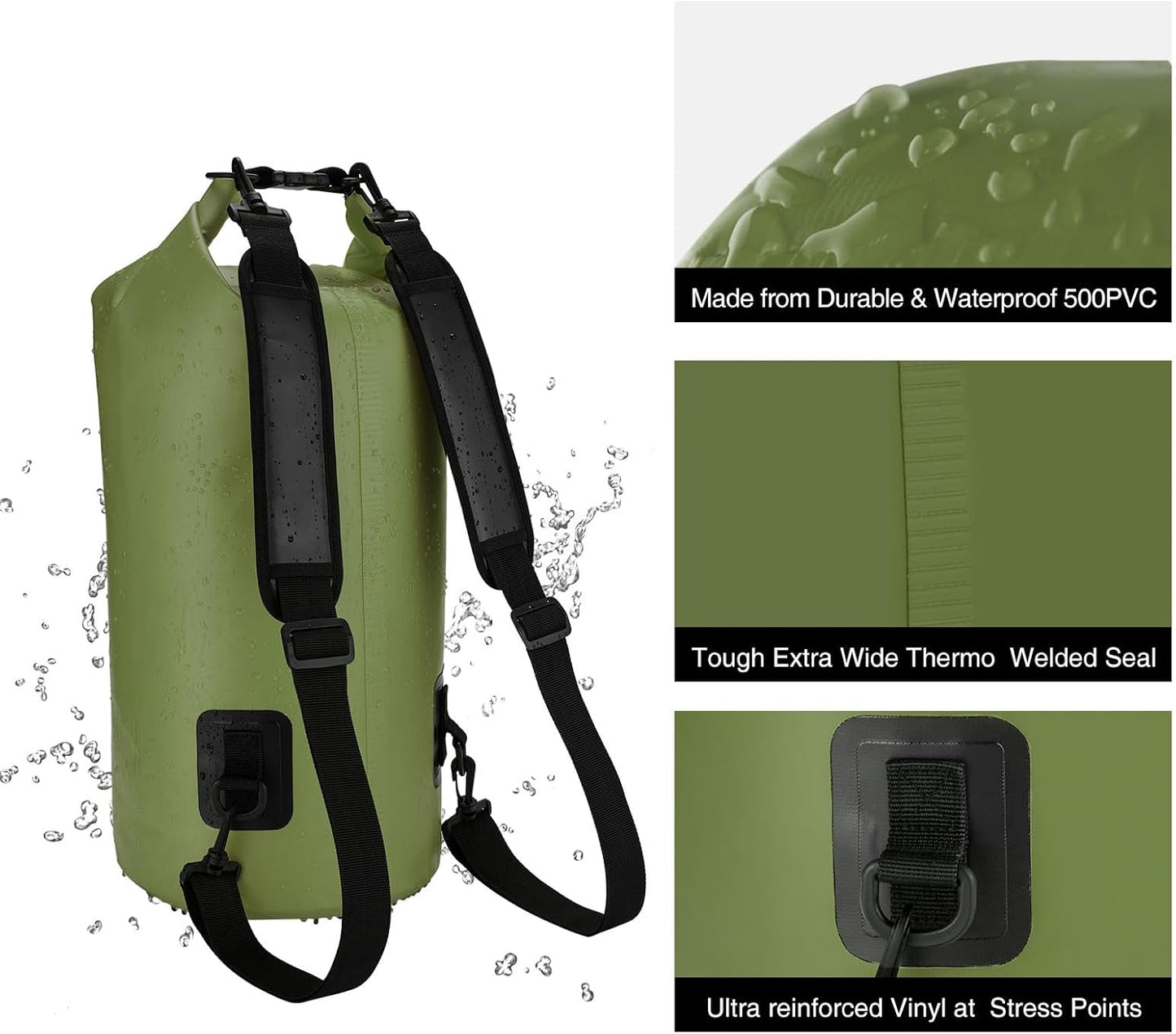 Piscifun Dry Bag, Waterproof Floating Backpack 10L/20L/30L/40L with Waterproof Phone Case for