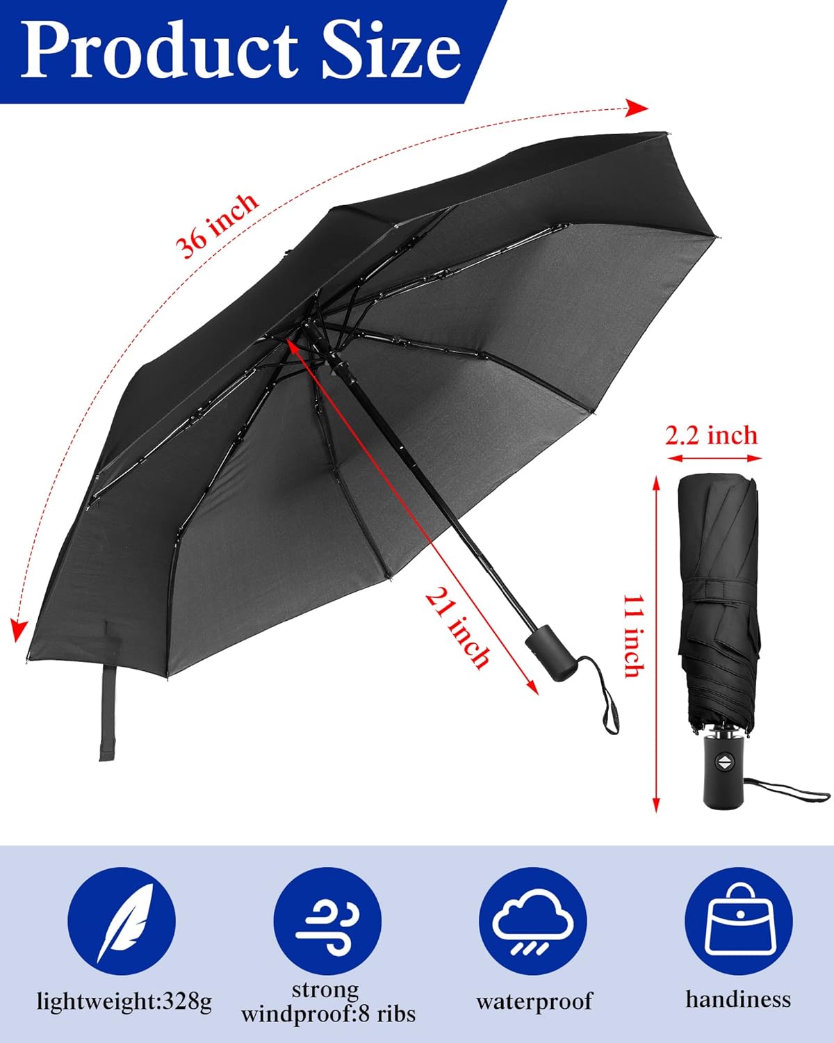 Wesiti 10 Pack Rain Umbrellas Bulk Automatic Open Close Collapsible Umbrella for Men Women