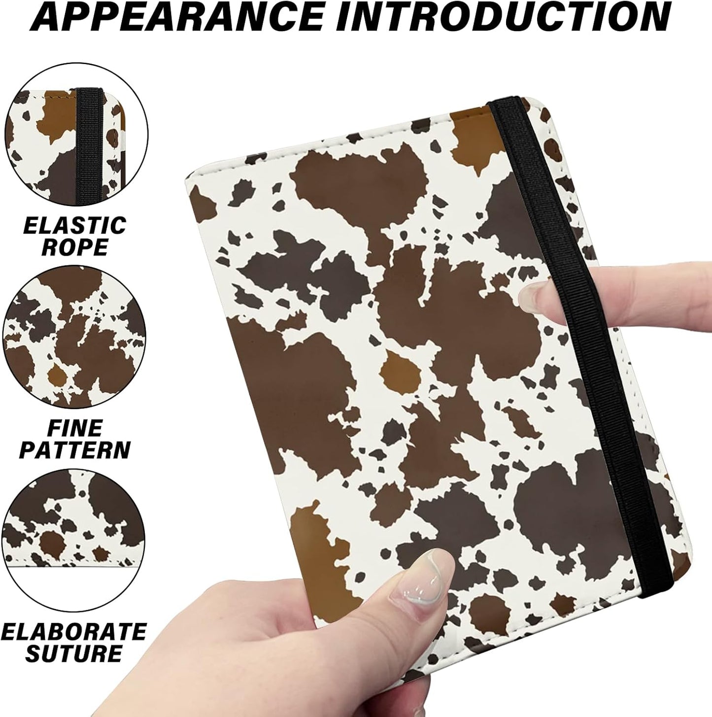 Cute Passport Holder and Holder Combo Passport Cover with Compatible Wallet Credit Card Protector RFID Blocking Women Men (Brown Cowhide)