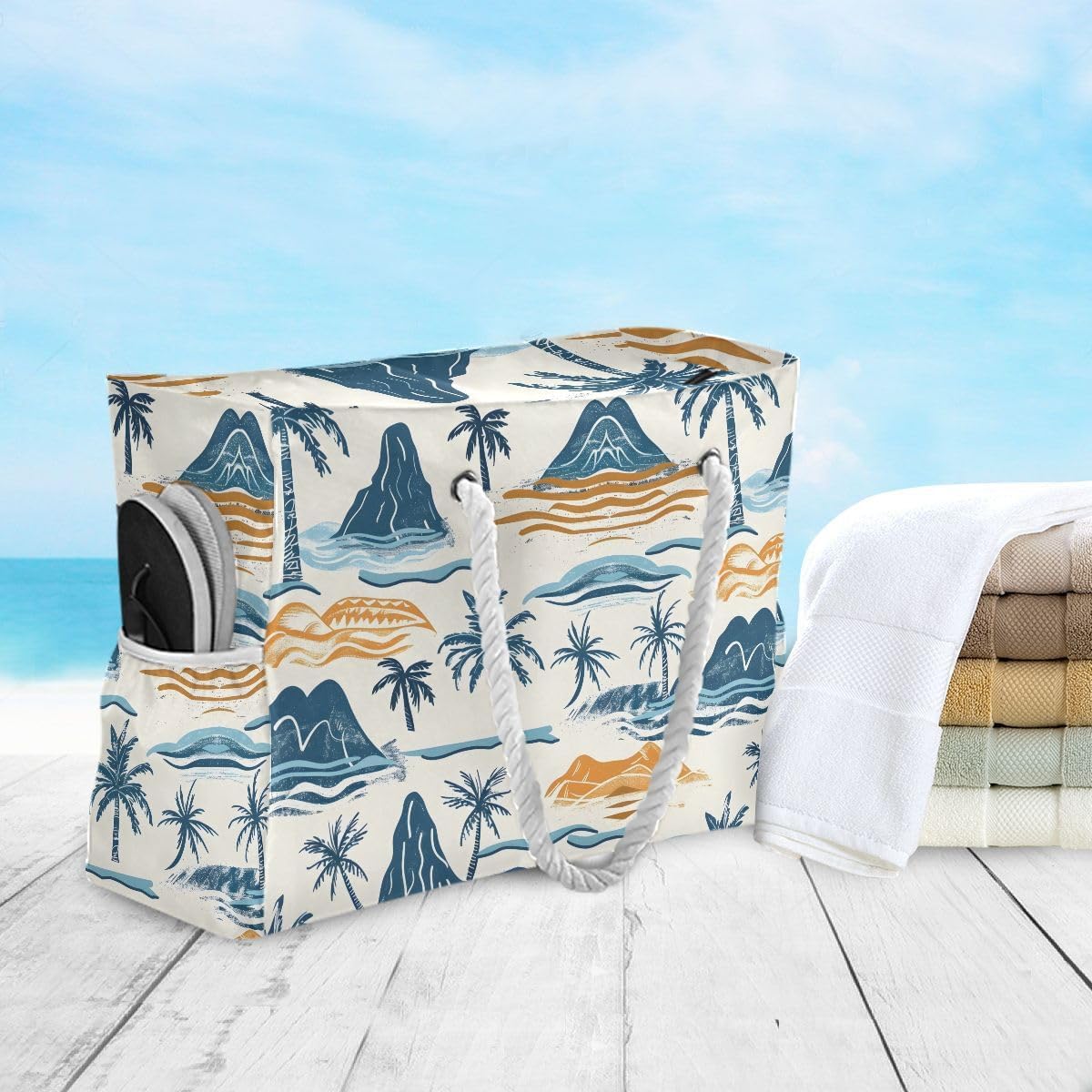 senya Large Beach Shoulder Bags Canvas Tote Water Resistant for Gym Travel Daily