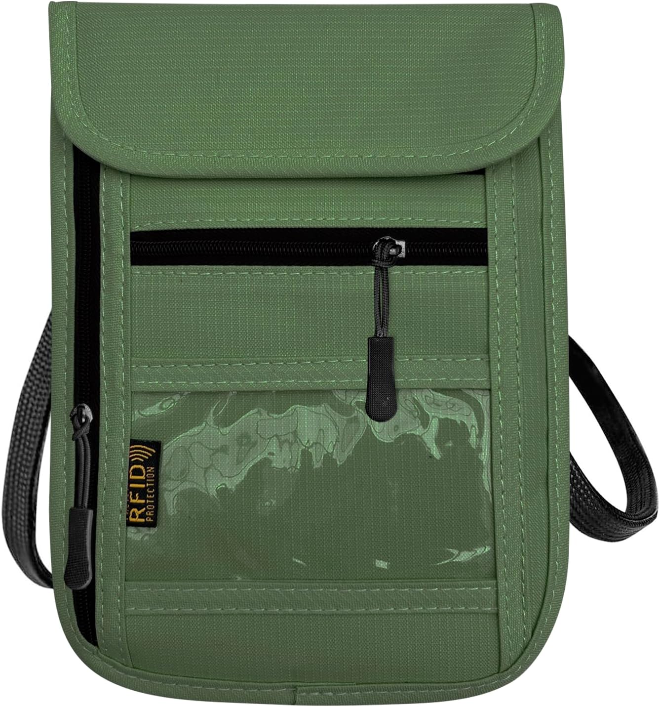 RFID Blocking Travel Neck Wallet Pouch and Passport Holder, Travel Neck Pouch Passport Holder for