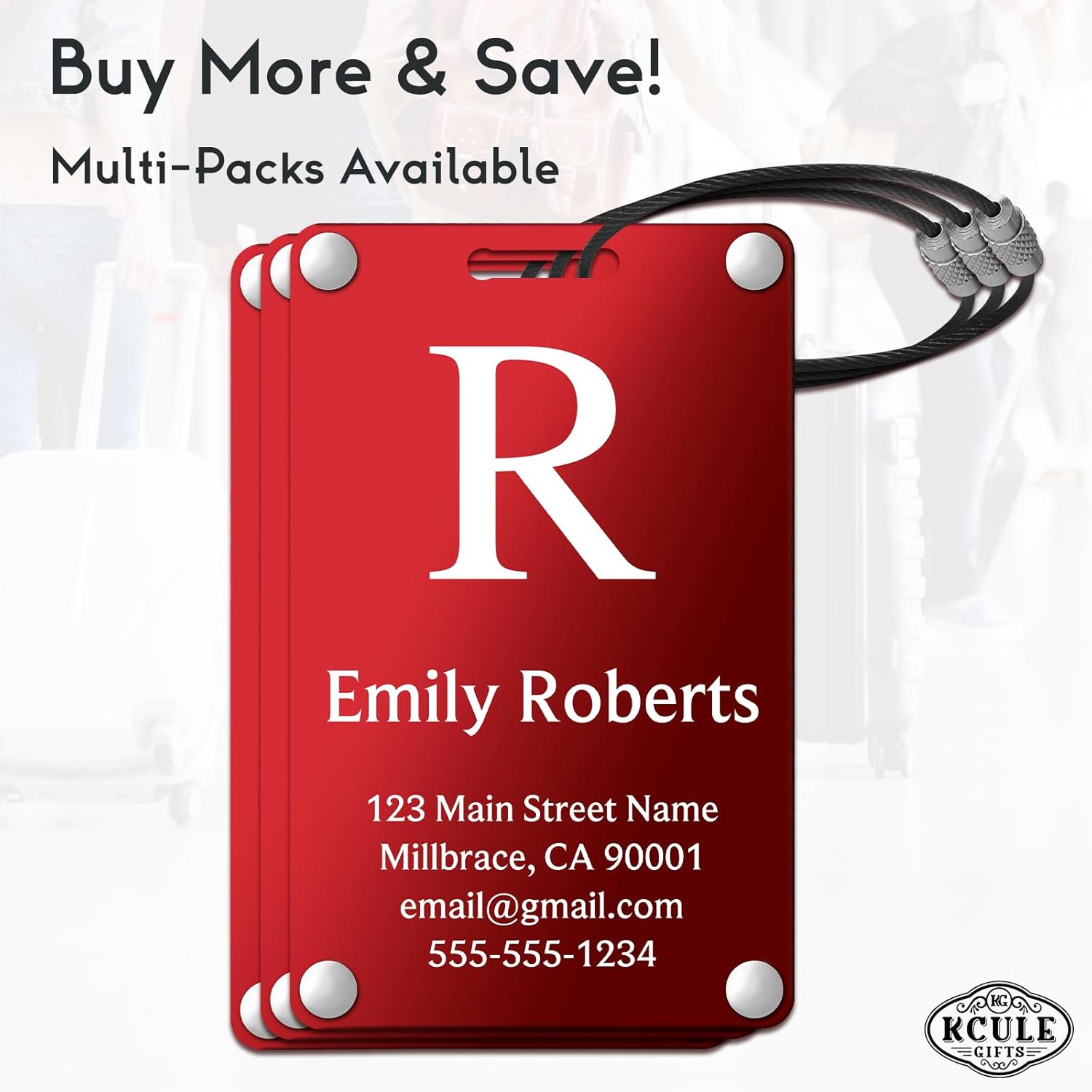 Personalized Luggage Tags: Custom Metal Luggage Tags for Suitcases, Backpacks and Bags with Your