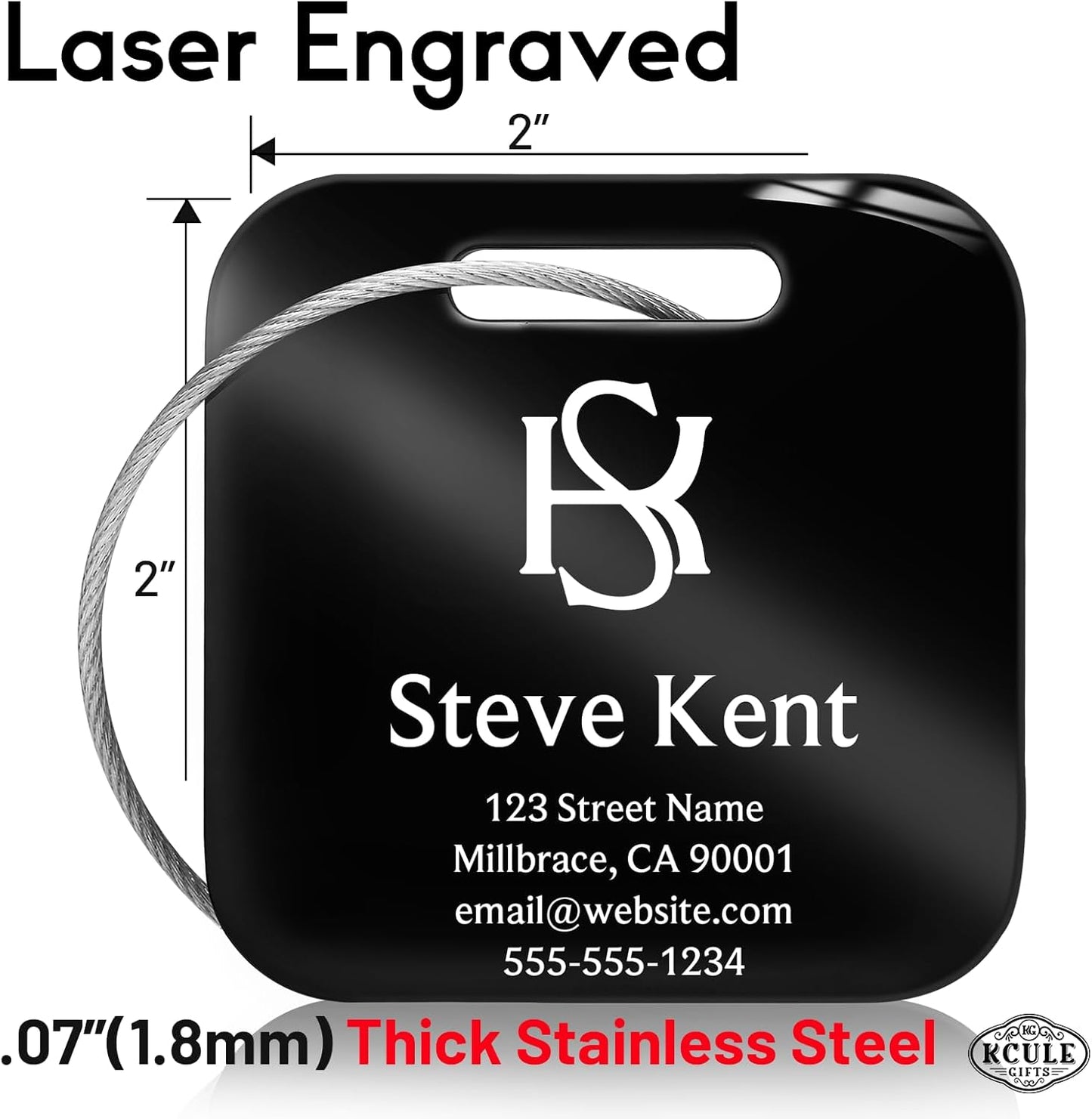 Personalized Luggage Tags for Suitcases - Stainless Steel Custom Luggage Tags for Backpacks & Bags