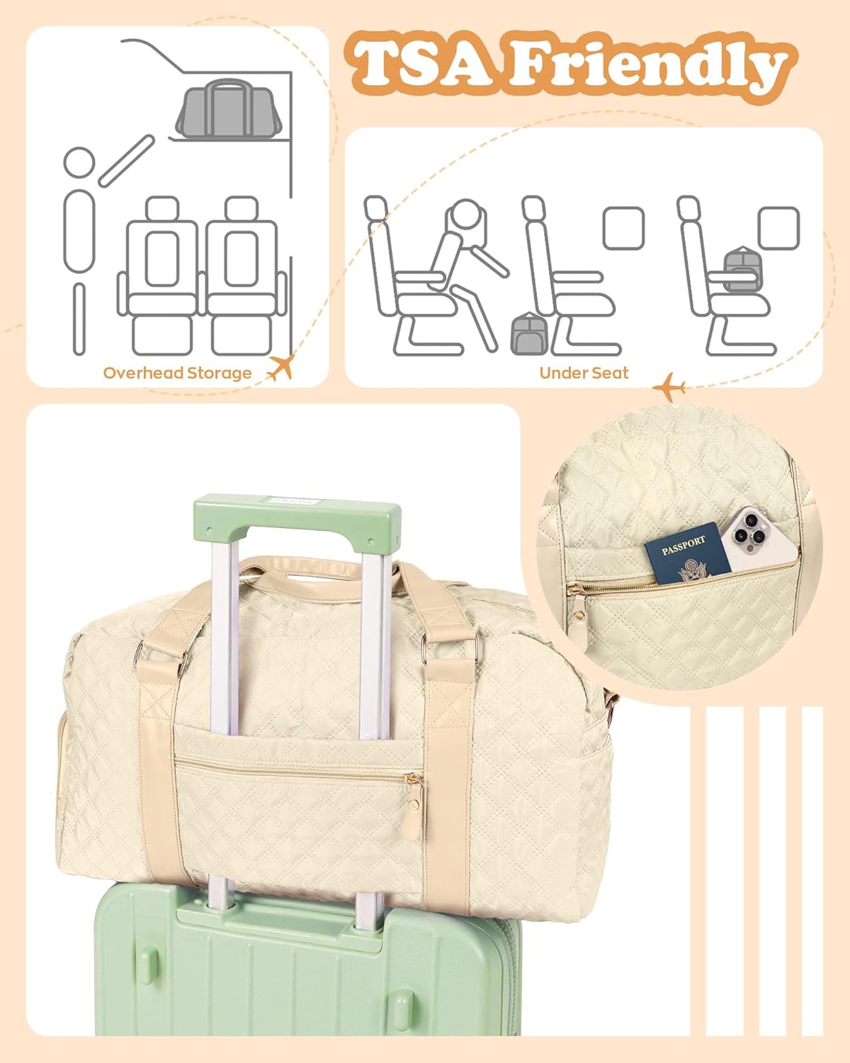 Birthday Gifts for Women Girls Duffle Bag: Letter Carry on bags, Dance Cheer bag Sports for Girl