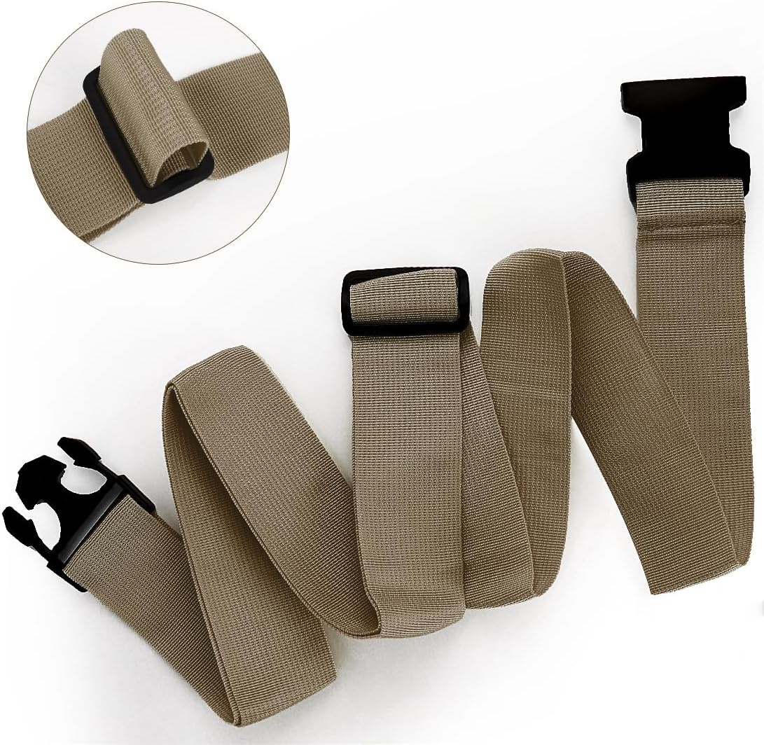 2Pack Luggage Straps for Suitcases, Travel Connector for Carry On Bag, Add Bag to Connect Two Suitcases, Adjustable Belt Attachment Accessories for Connect Your 3 Luggages, Brown