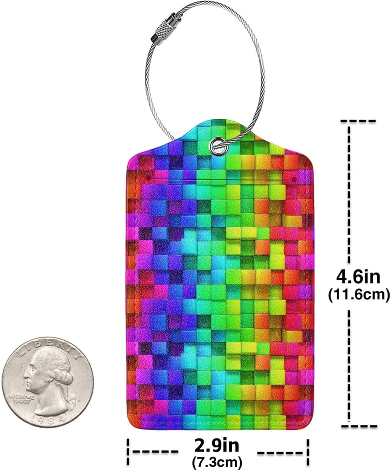 2 Pack Luggage Tags for Travel PU Leather Luggage Tag Name ID Labels with Privacy Cover for
