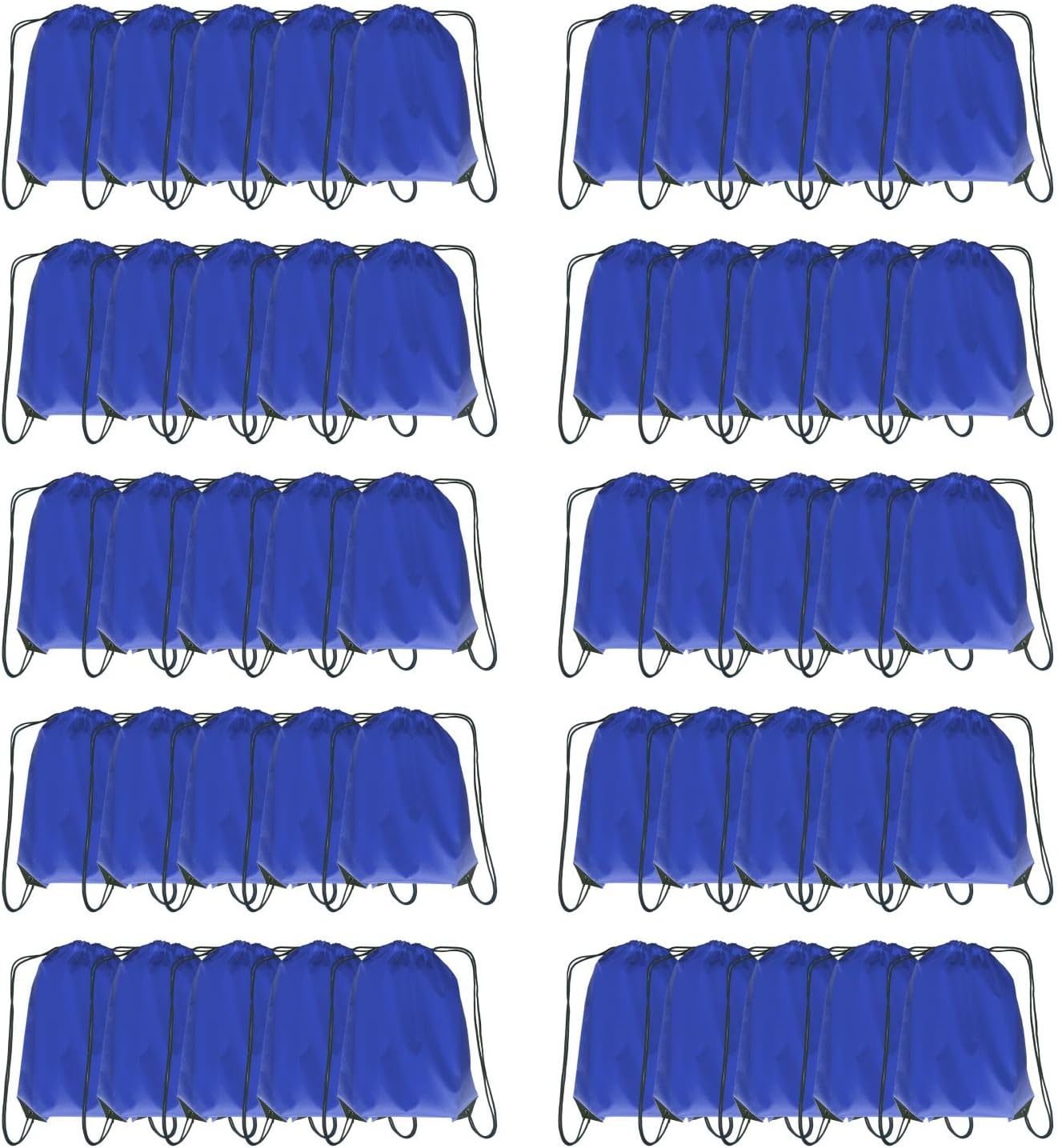 Drawstring Backpack Bulk 50 Packs Draw String Backpack Bags DIY Gym Sports Traveling Trip ride Pedestrianism Yoga Cinch Bag Sackpack Drawstring (royal blue)