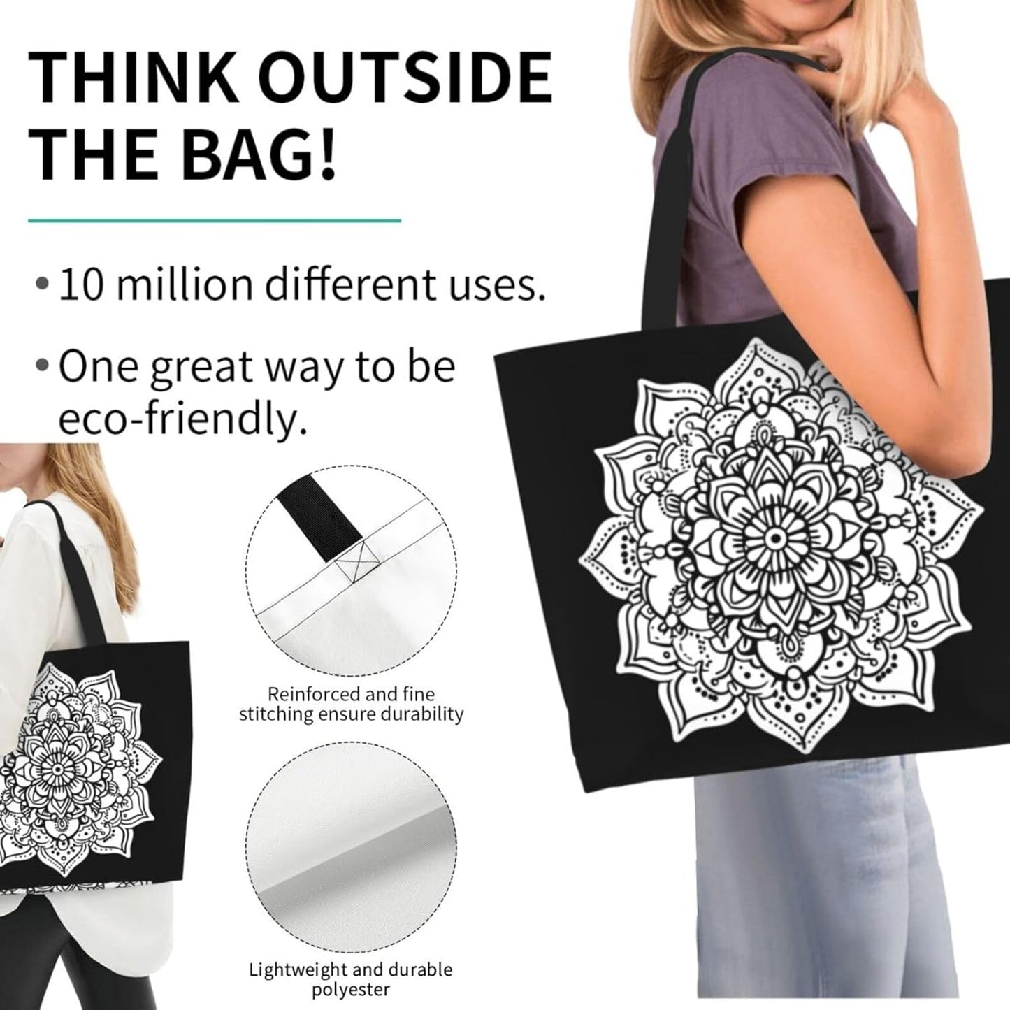 Tote Bag Beach Bag for Women Reusable Grocery Large Shopping Shoulder Bag Travel Handbag