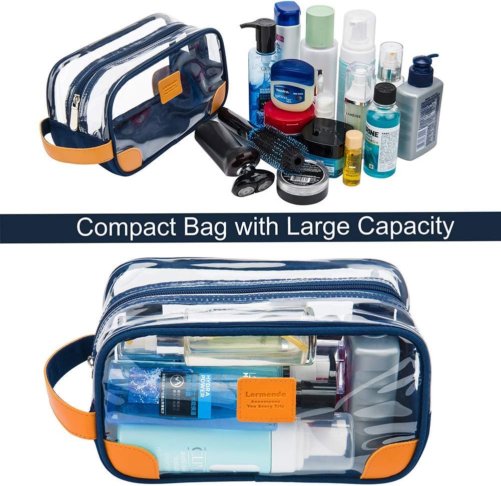 Lermende Toiletry Bag, Clear Shaving Dopp Kit for Men Travel Toiletry Bag with Hand Strap Unisex