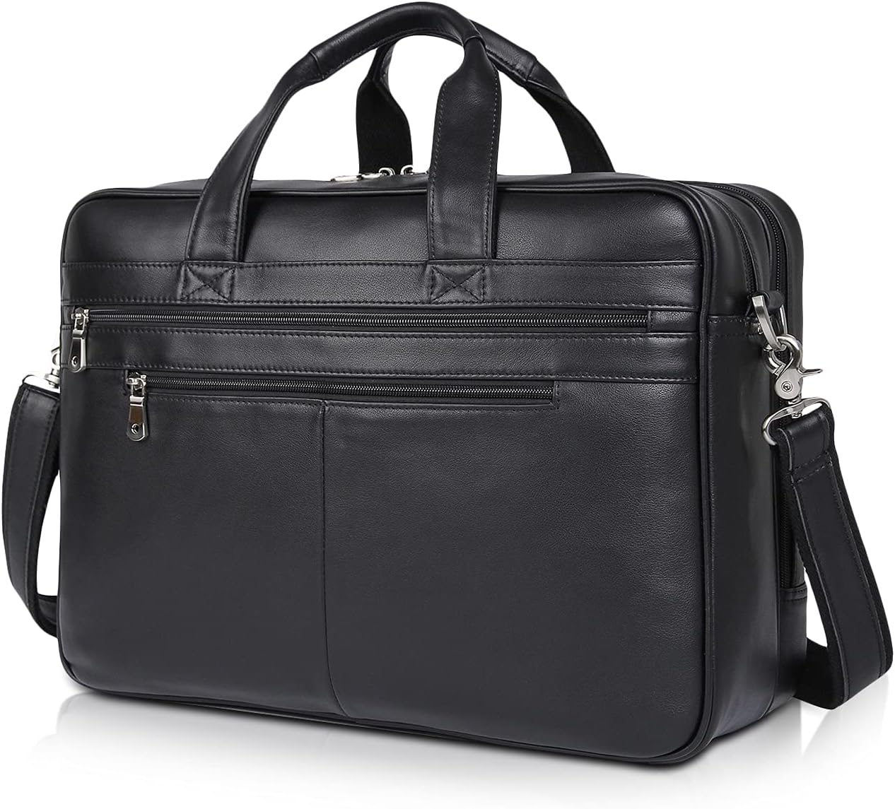 Polare 17'' Computer Briefcase Work Bag Business Case For Men With Full Grain Leather Fits 15.6'' Laptop