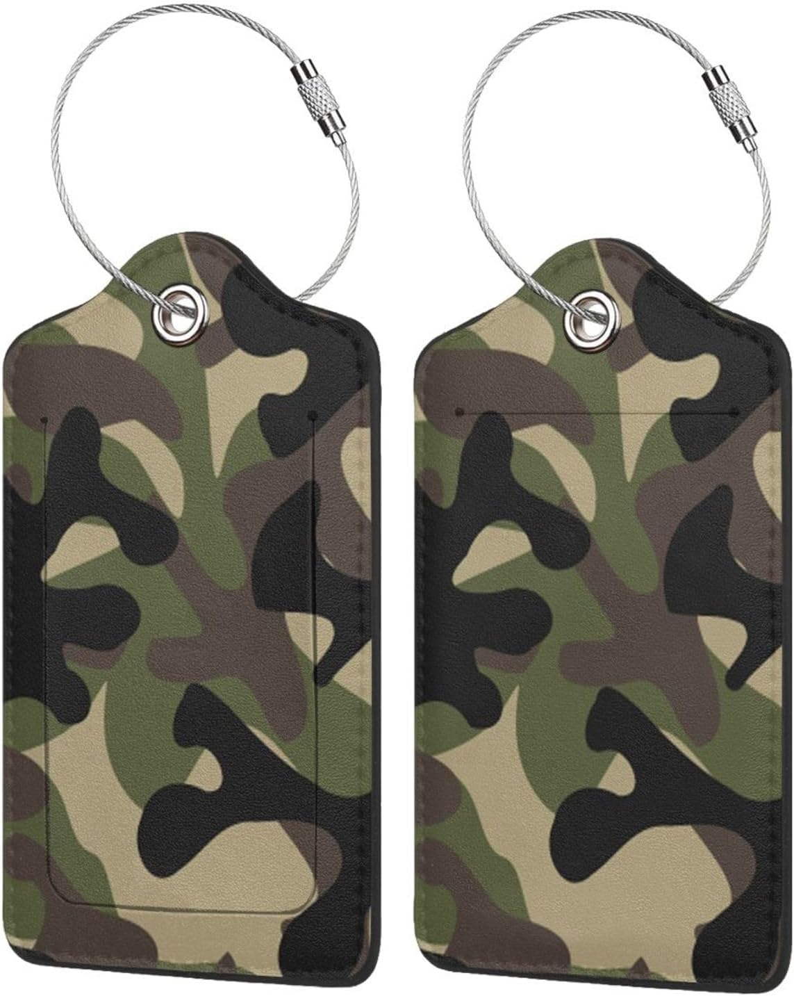 2 Pcs Camouflage Luggage Tag for Suitcases, Funny Camo Tags, Cruise Ship Essential Travel Gift for Men Women Couples, Army Military Birthday Party Decorations, Christmas Unique Ideas Gift