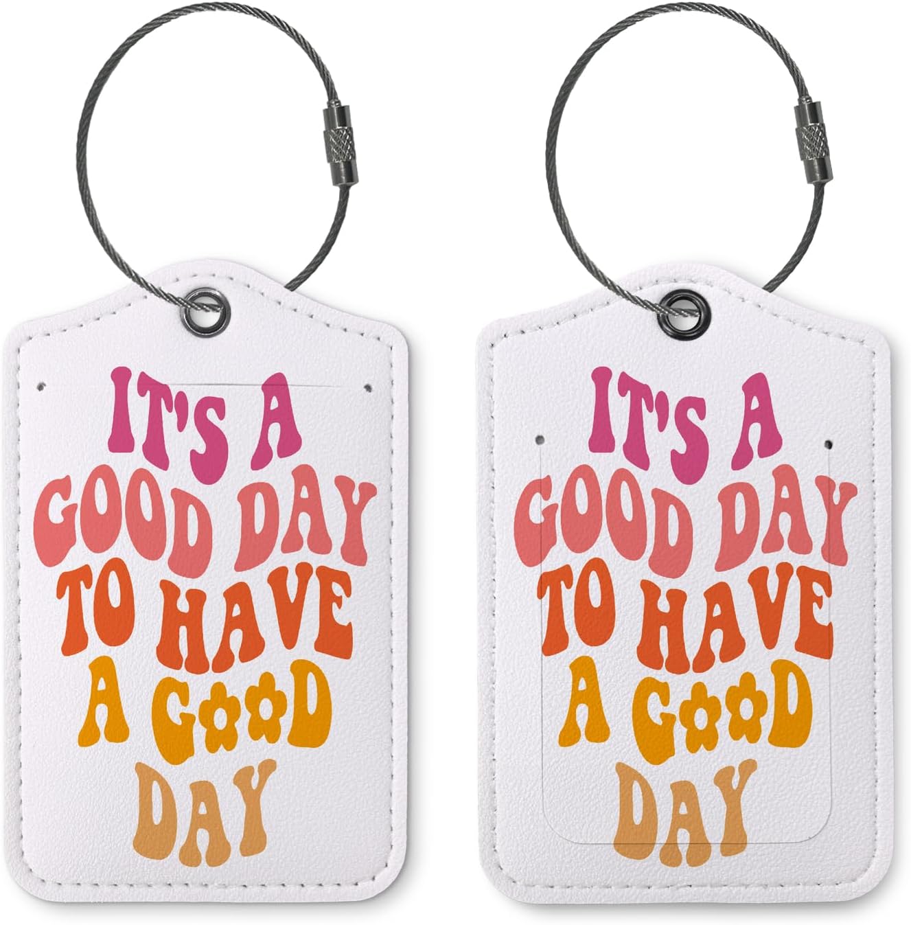 Preppy Luggage Tags for Suitcases,Groovy Girly 2 Pack Travel Suitcase Tags,Trendy Traveling
