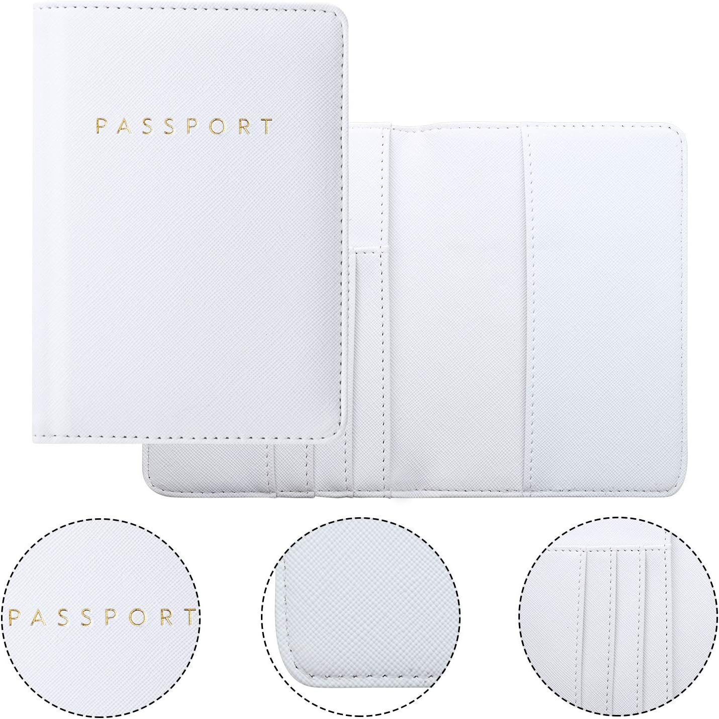 Frienda 2 Pieces Bridal Passport Covers Holder Waterproof Leather Holder Covers Travel Wallet Passport Case for Women and Men
