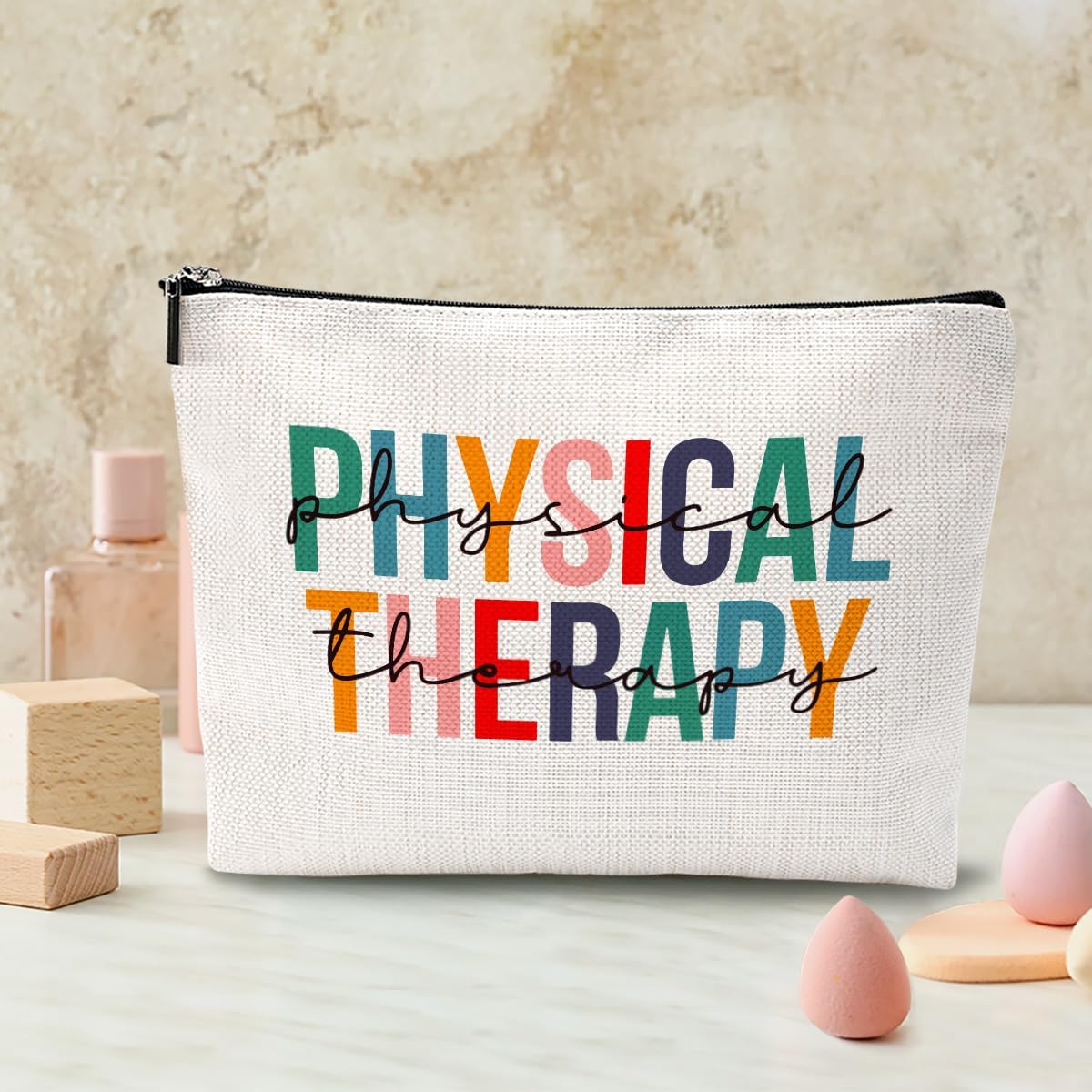 Physical Therapy Gifts Physical Therapist Gifts Makeup Bag Occupational Therapy Gifts Inspirational Cosmetic Bag for Women Her Physiotherapist PT Assistant Birthday Christmas Appreciation Gifts