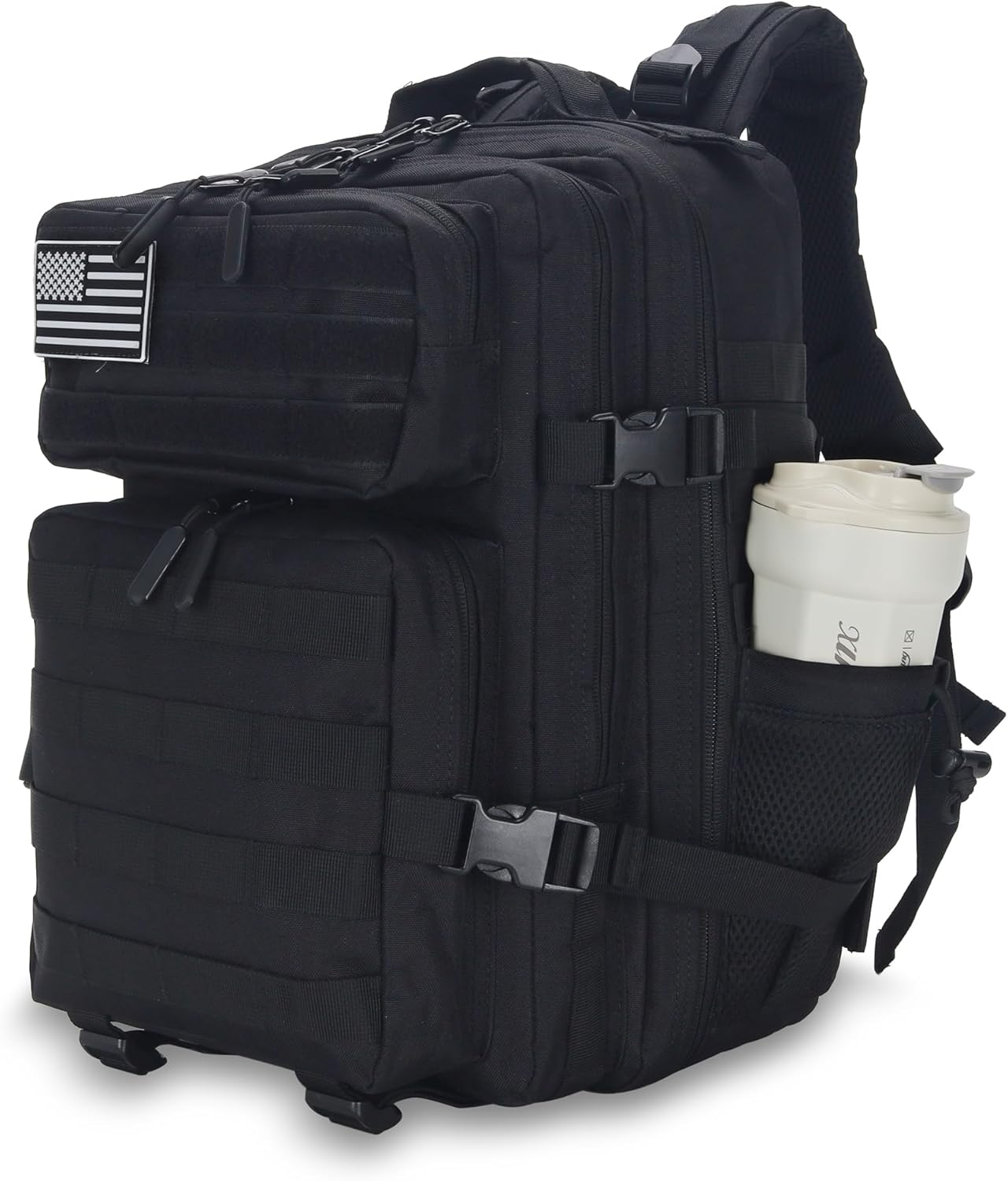 25L Tactical Backpack for Men and Women Military Backpack Army Assault Pack Molle Backpack Small Bug Out Bag Travel Rucksack Daypack (Black)