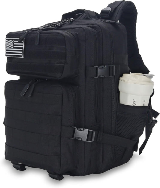 25L Tactical Backpack for Men and Women Military Backpack Army Assault Pack Molle Backpack Small Bug Out Bag Travel Rucksack Daypack (Black)
