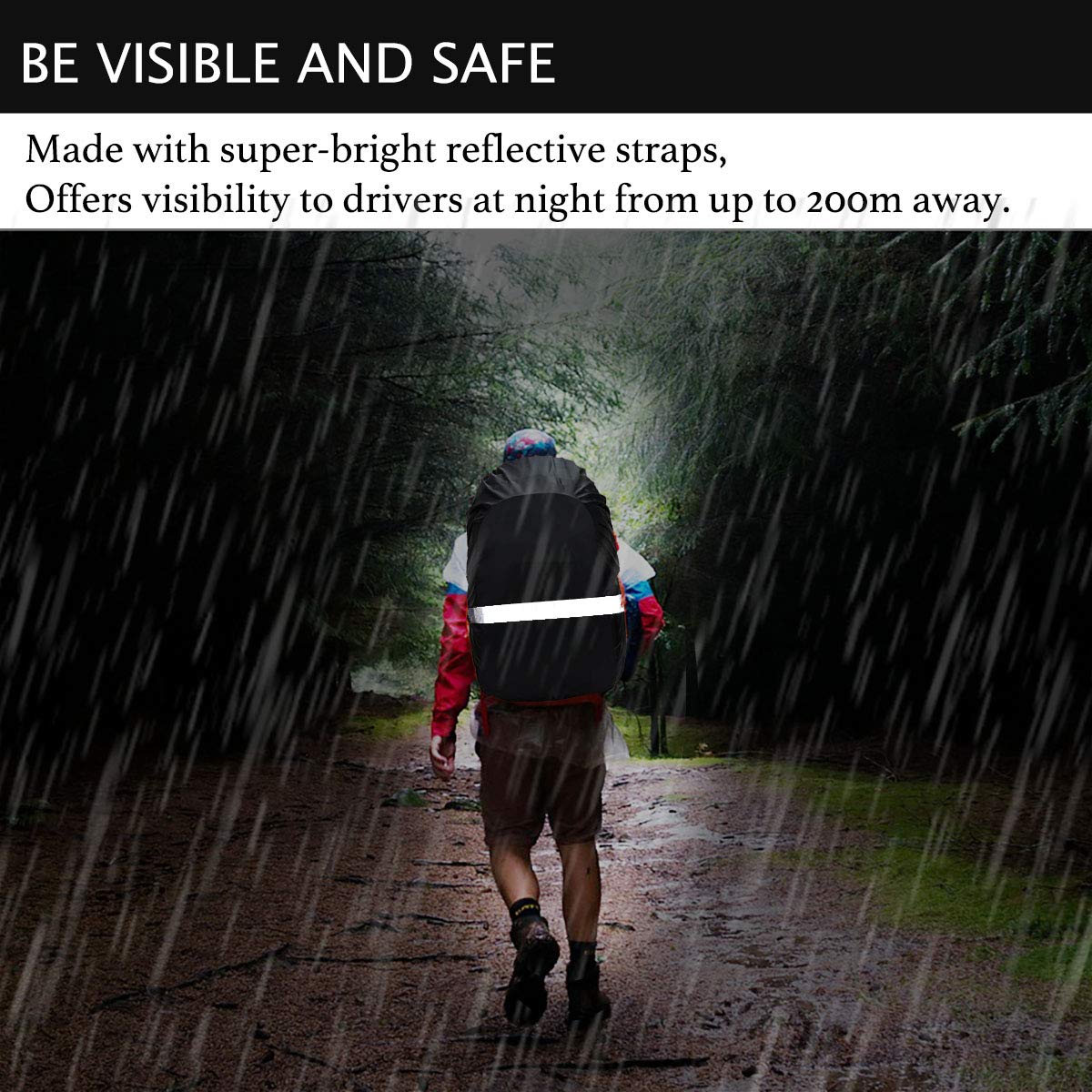 Frelaxy Hi-Visibility Backpack Rain Cover with Reflective Strip 100% Waterproof Ultralight Backpack