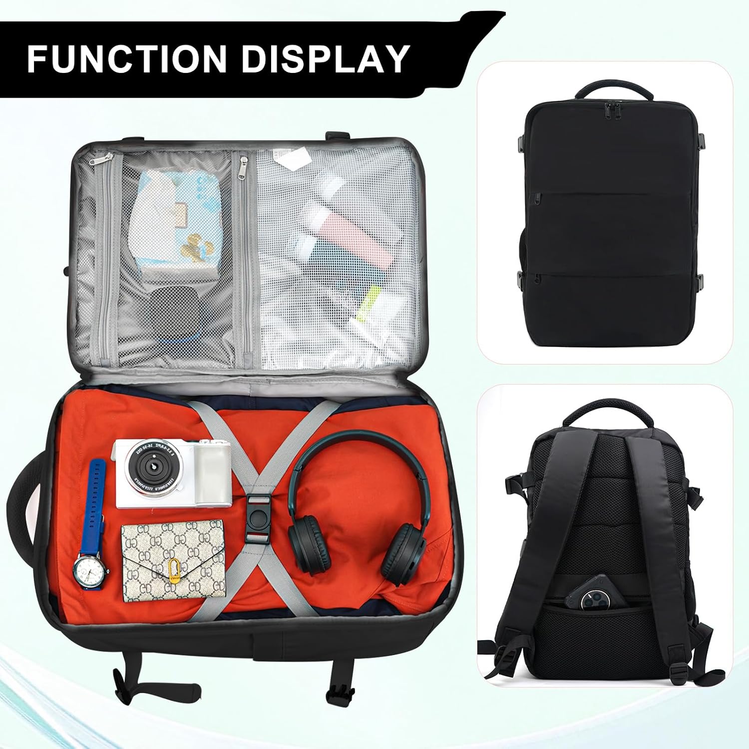 Travel Backpack for Women & Men, Waterproof Carry On Backpack Airline Approved Laptop Backpack Fits