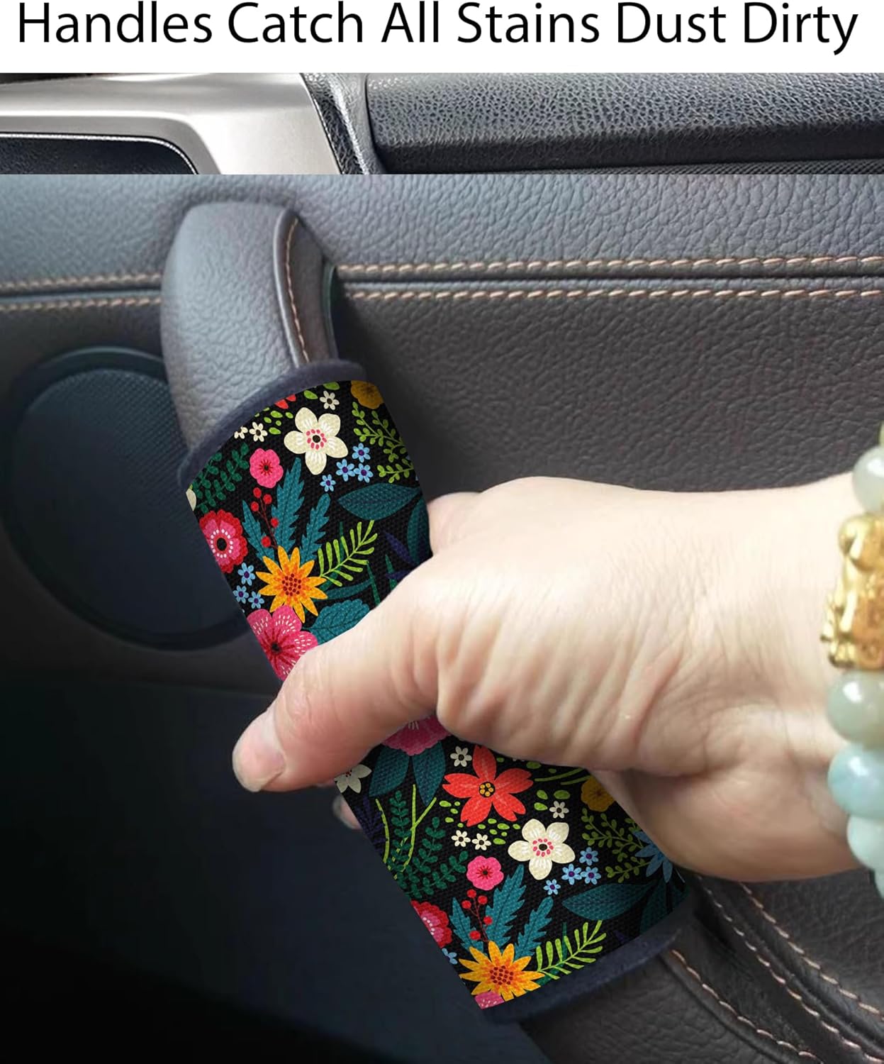 2 Pack Luggage Handle Wrap Travel Tags - Set of Luggage Tags for Suitcases, Identifiers, Marker, and Handle Covers - Cruise Accessories and Travel Gifts（Cute Flower