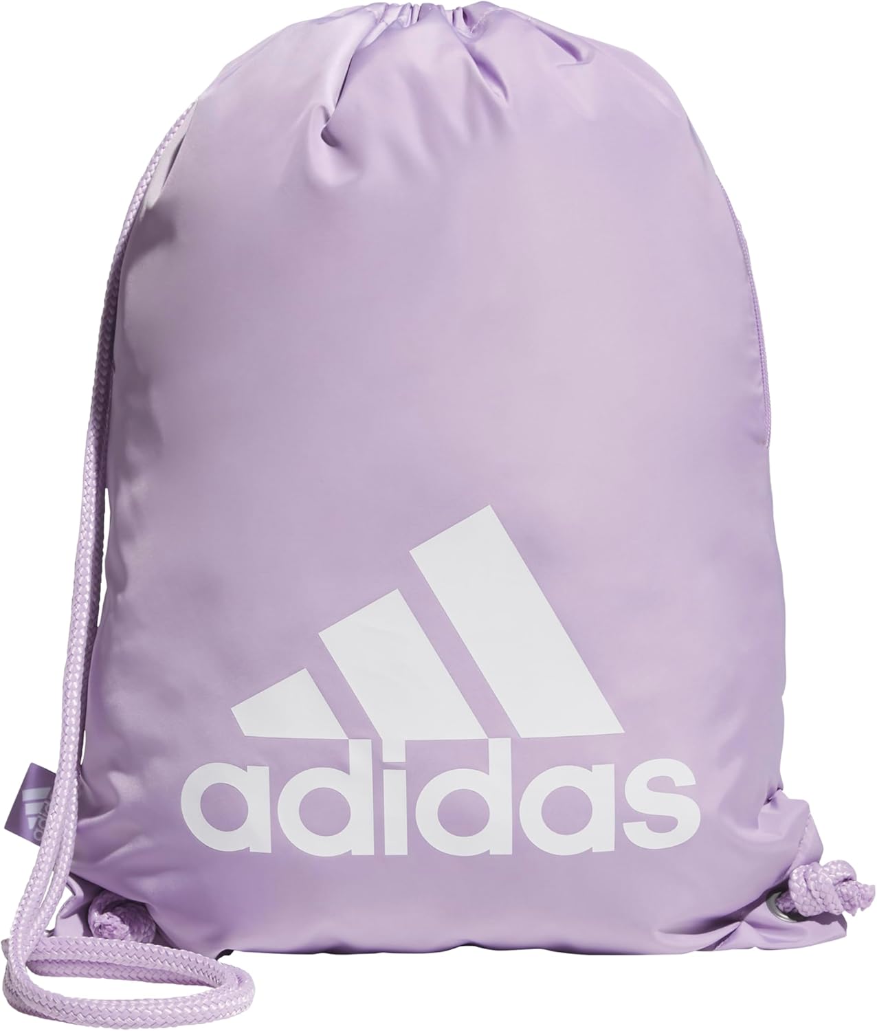 adidas Ready Sackpack – Drawstring Backpack Lightweight Small Gym Bag, Powder Plum Purple/White/1.0, One Size