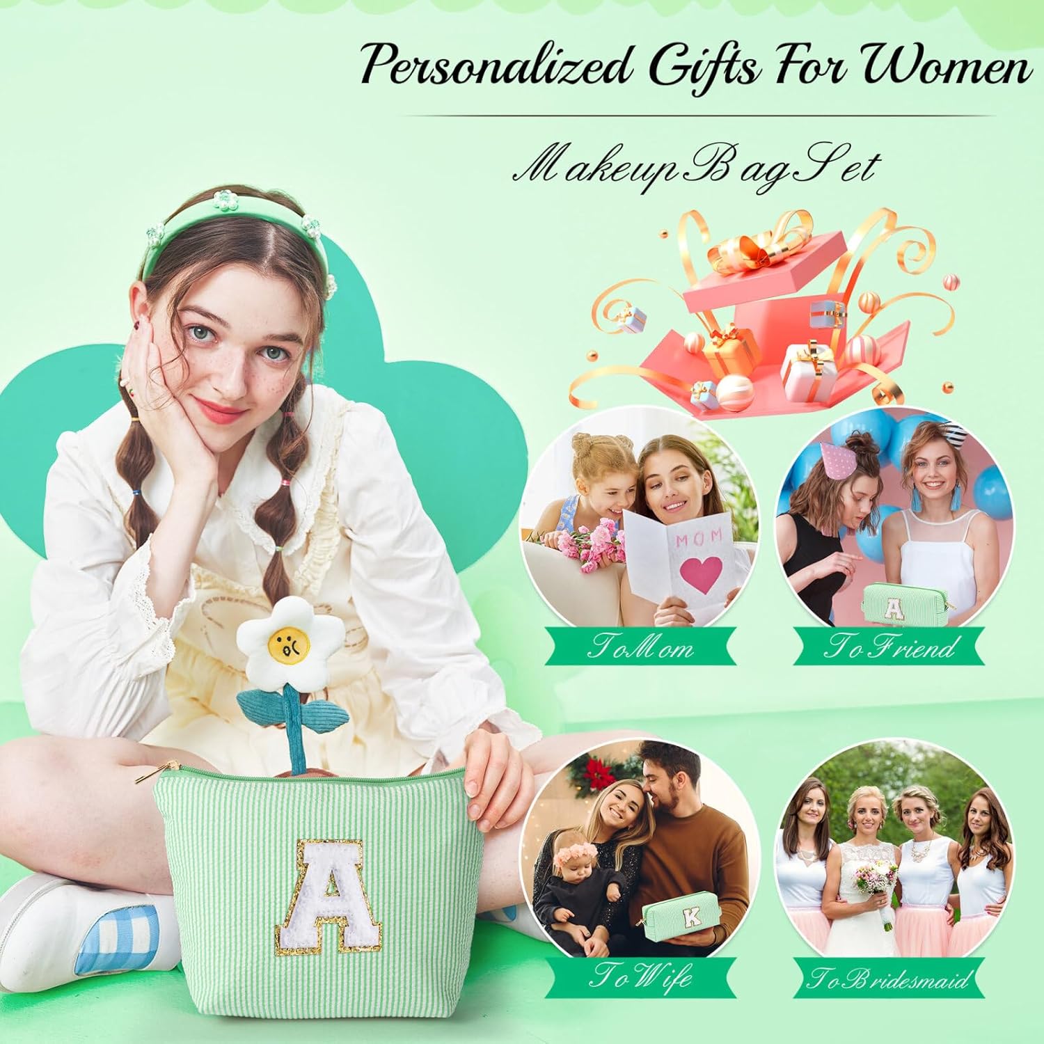 YOOLIFE Gifts - Personalized Mother's Day, Graduation & Birthday Gifts for Women - Monogram Initial