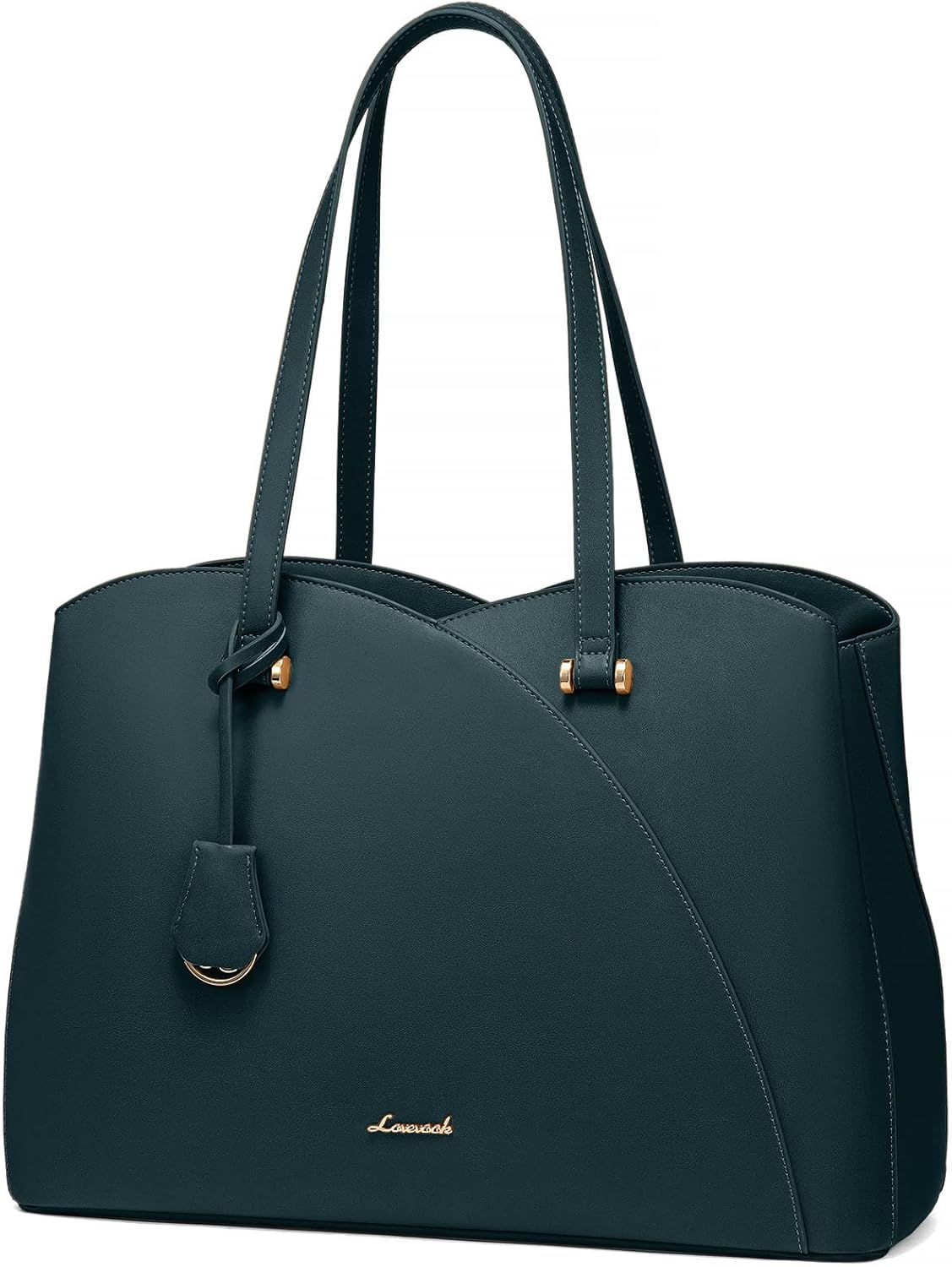 LOVEVOOK 17.3 Inch Laptop Bag for Women, Teacher Work Tote Bags Laptop Bag, Leather Computer Bag Large Purses Handbag Professional Briefcase, Teal
