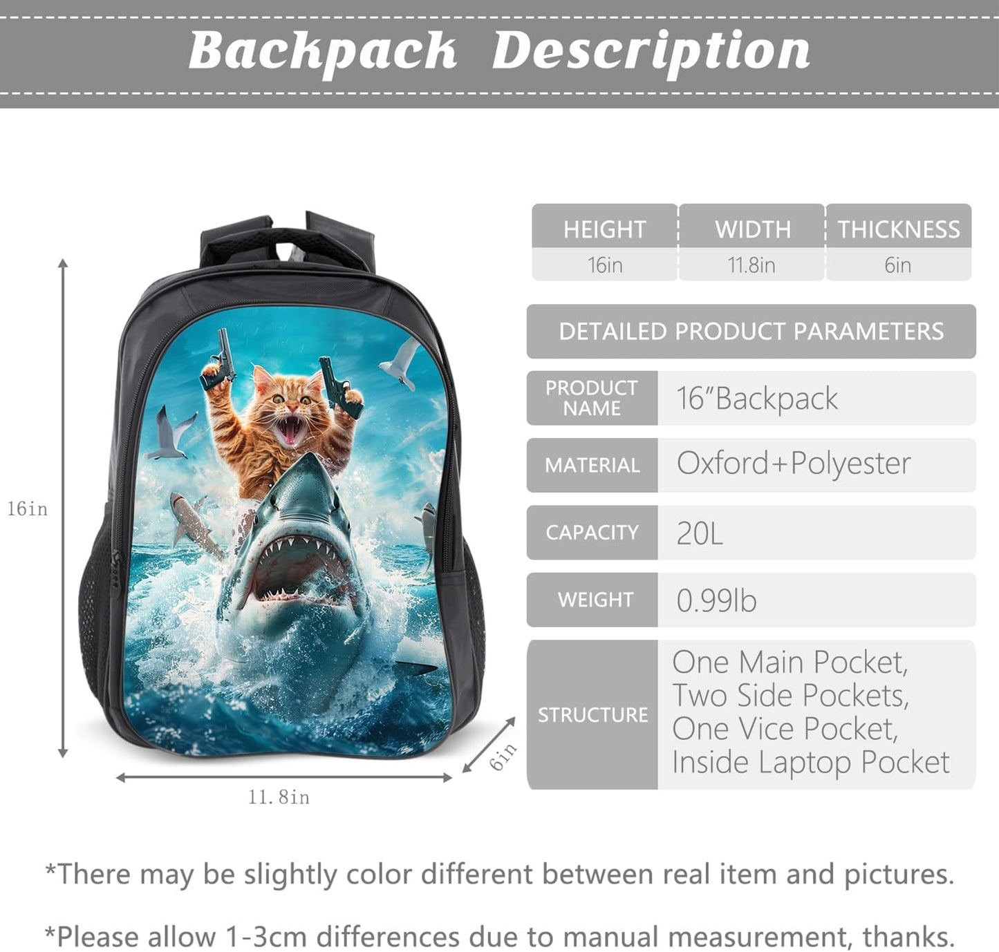 Kids Backpack School Bookbag 16inch Schoolbag With Lunch Box Bag And Pencil Case Set For Boys Girls