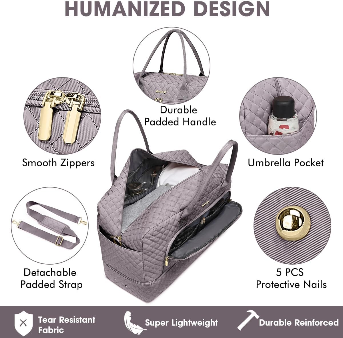 Travel Duffle Bag Weekender for Women - Carry-On Overnight Bag Personal Item Bag with Shoe Compartment & Wet Pocket Large Weekend Tote Bags with Toiletry Bag Hospital Bags for Labor and Delivery
