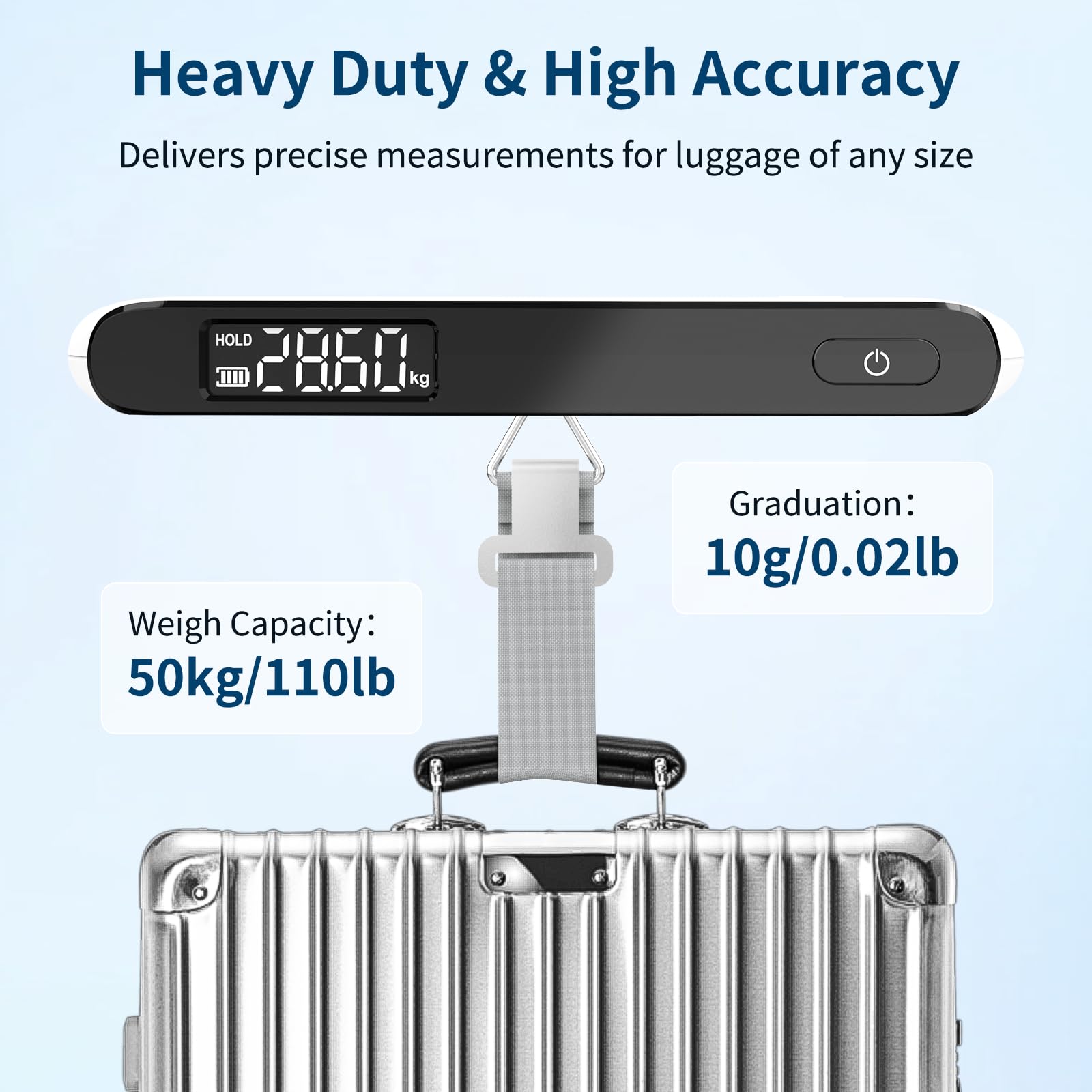 Ultrean Luggage Scale, 110lb Digital Suitcase Weight Scale for Travel, Portable Handheld Baggage