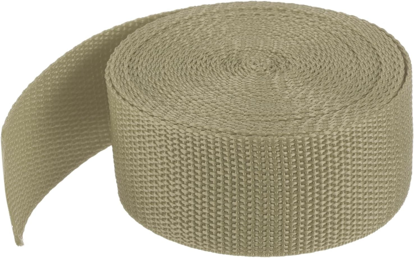 MECCANIXITY Lightweight Polypropylene Webbing Strap 1 1/2" 5 Yard Backpack Strapping Band Khaki for