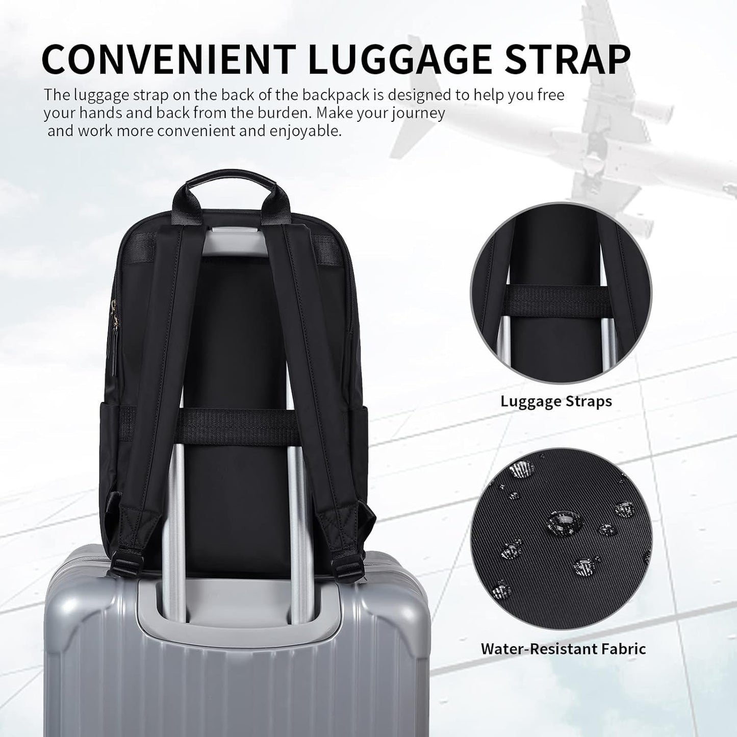 GOLF SUPAGS Laptop Backpack for Women Fits 16 Inch Notebook Casual Daypack Purse Work Travel