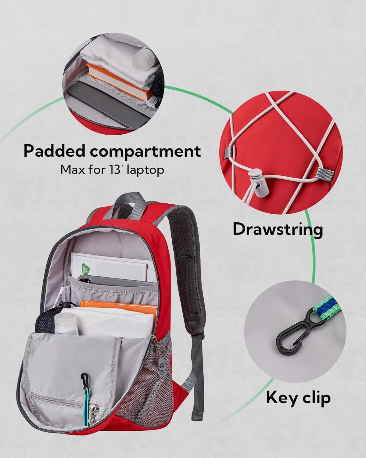 WATERFLY 12L Small Hiking Backpack: Day Pack Lightweight Travel Bag Camping Fitness Cycling Outdoor Sports Daypack For Women Men