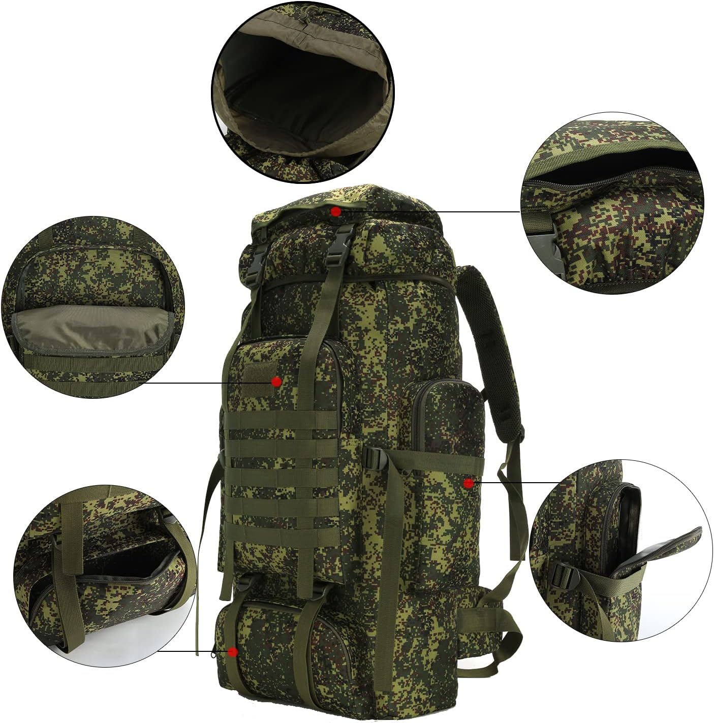Hiking Backpack for Men 70L/100L Camping Backpack Military Rucksack Molle 3 Days Assault Pack for