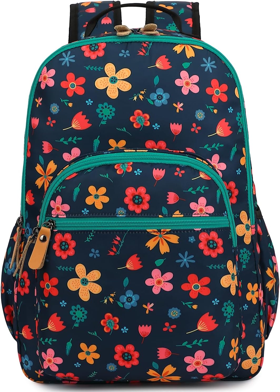 Floral Travel Backpack for Women Large Laptop Backpack Water Resistant Stylish Backpacks College Dapack Cute Shoulder Carry On Bag Dark Blue