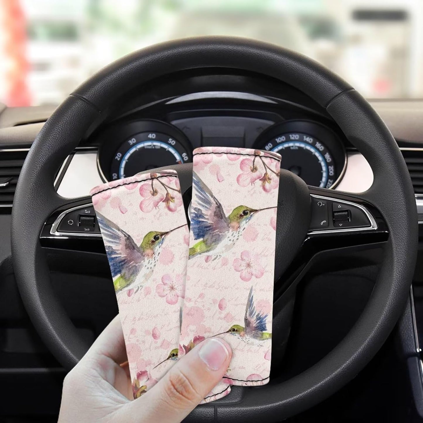 Hummingbird Luggage Handle Wrap Grip Cover Set of 2 Pcs,Portable Luggage Identifiers for Suitcase Teens Adults Sleeve Cover Fancy