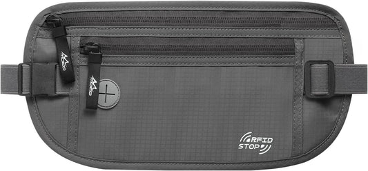 MoKo Secure Travel Money Belt, Undercover Hidden RFID Blocking Travel Wallet, Anti-Theft Passport Wallets for Men Women